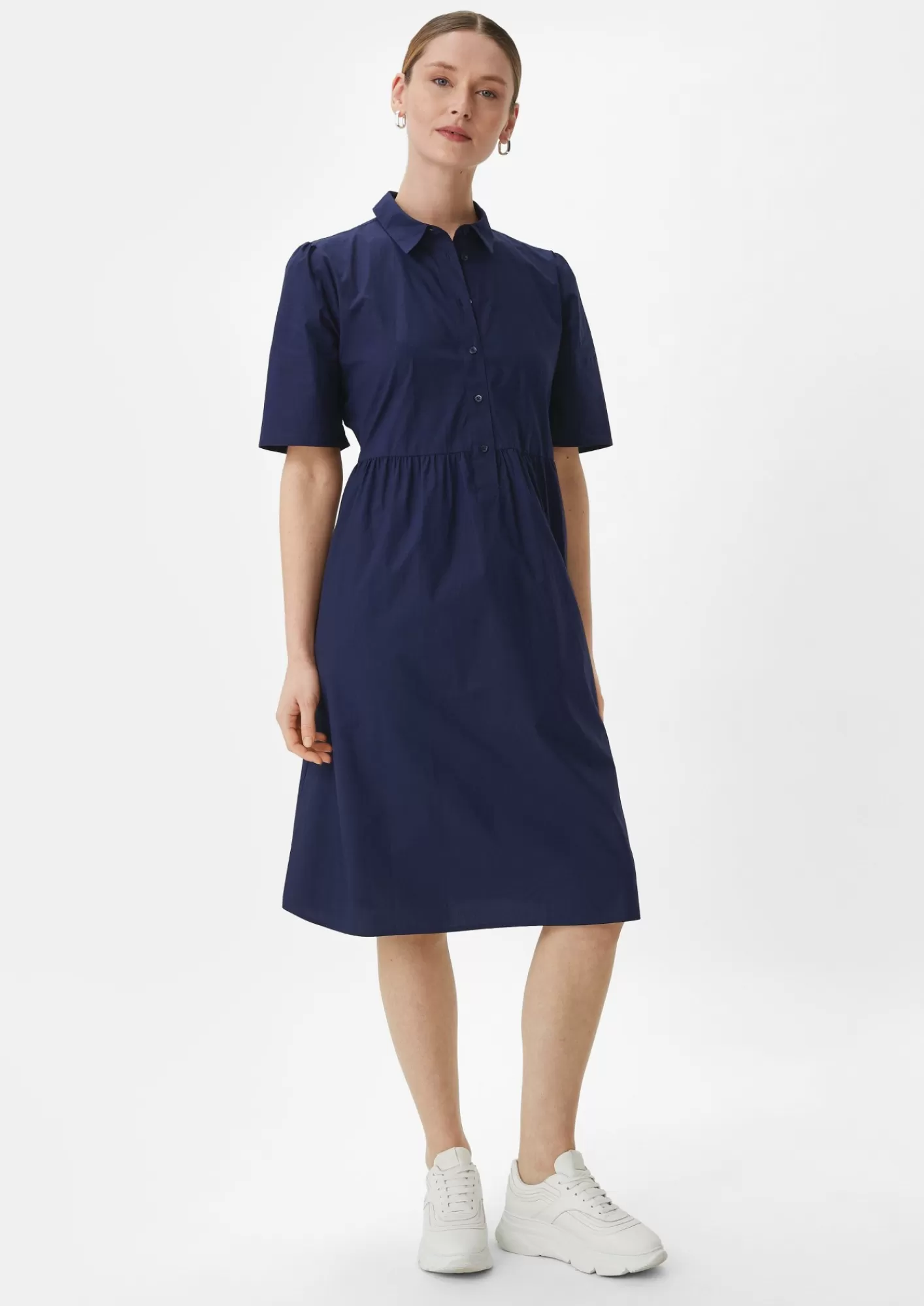Flash Sale Comma Baumwollkleid Mit Hemdkragen