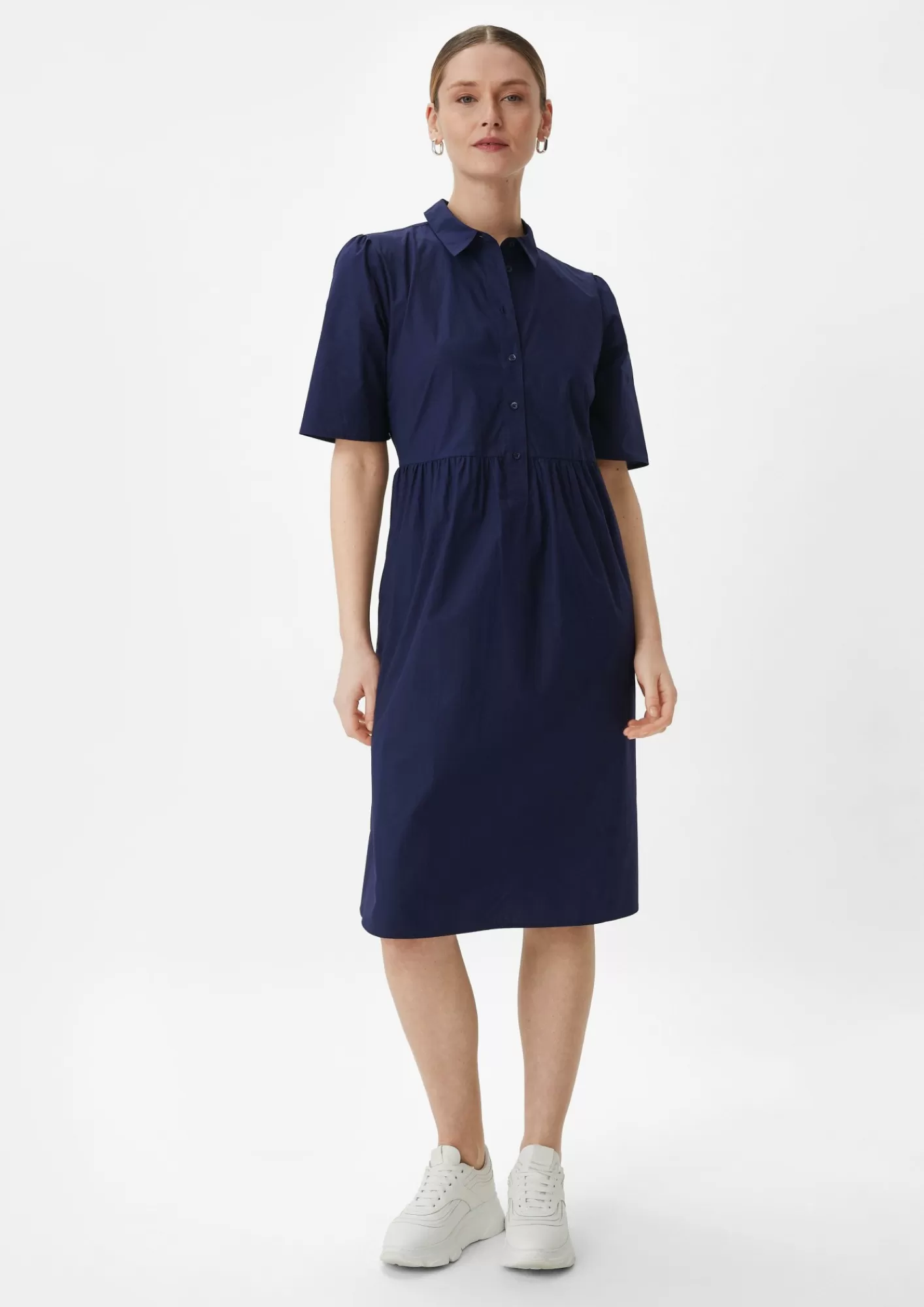 Flash Sale Comma Baumwollkleid Mit Hemdkragen