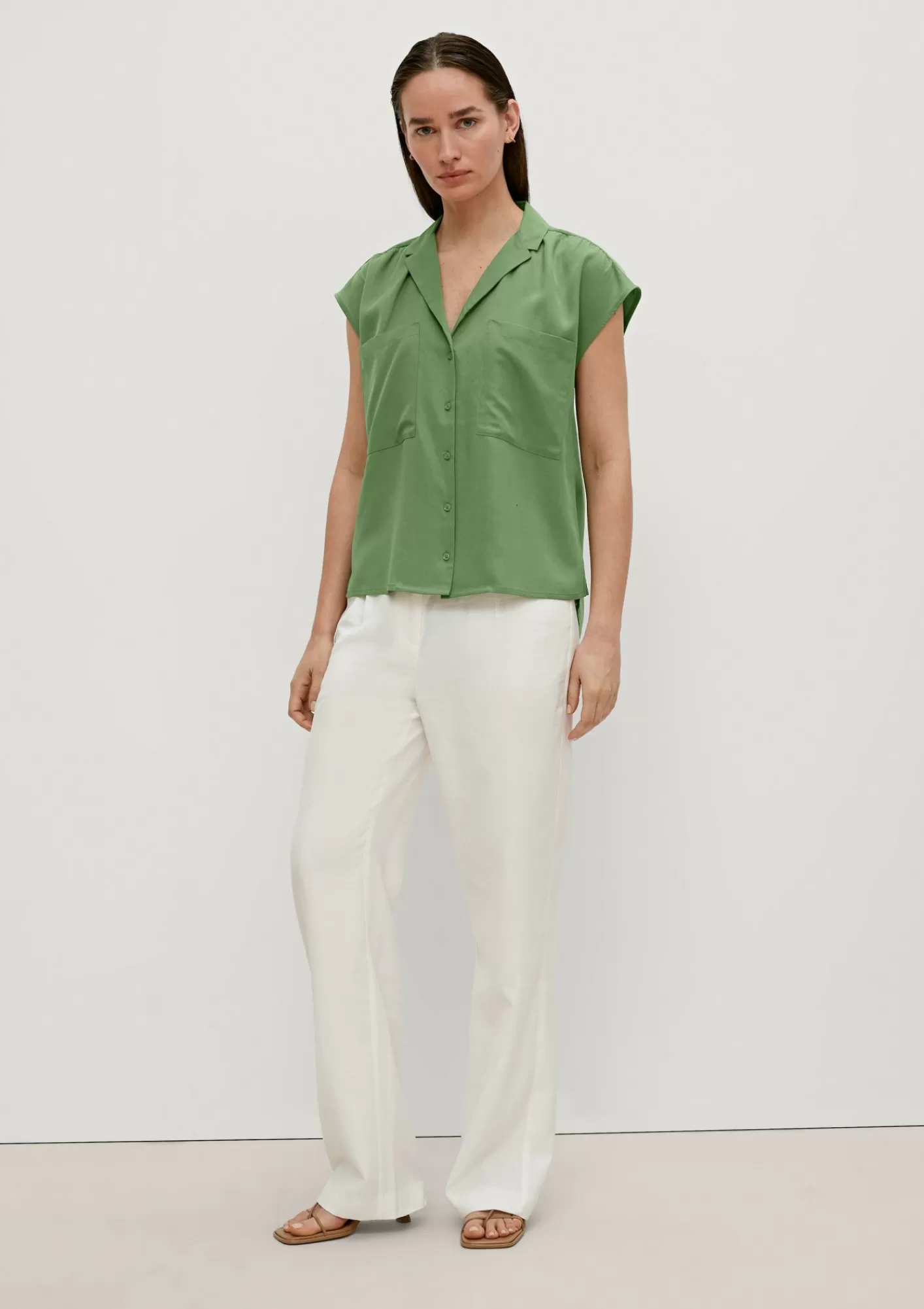 New Comma Bluse Mit Reverskragen