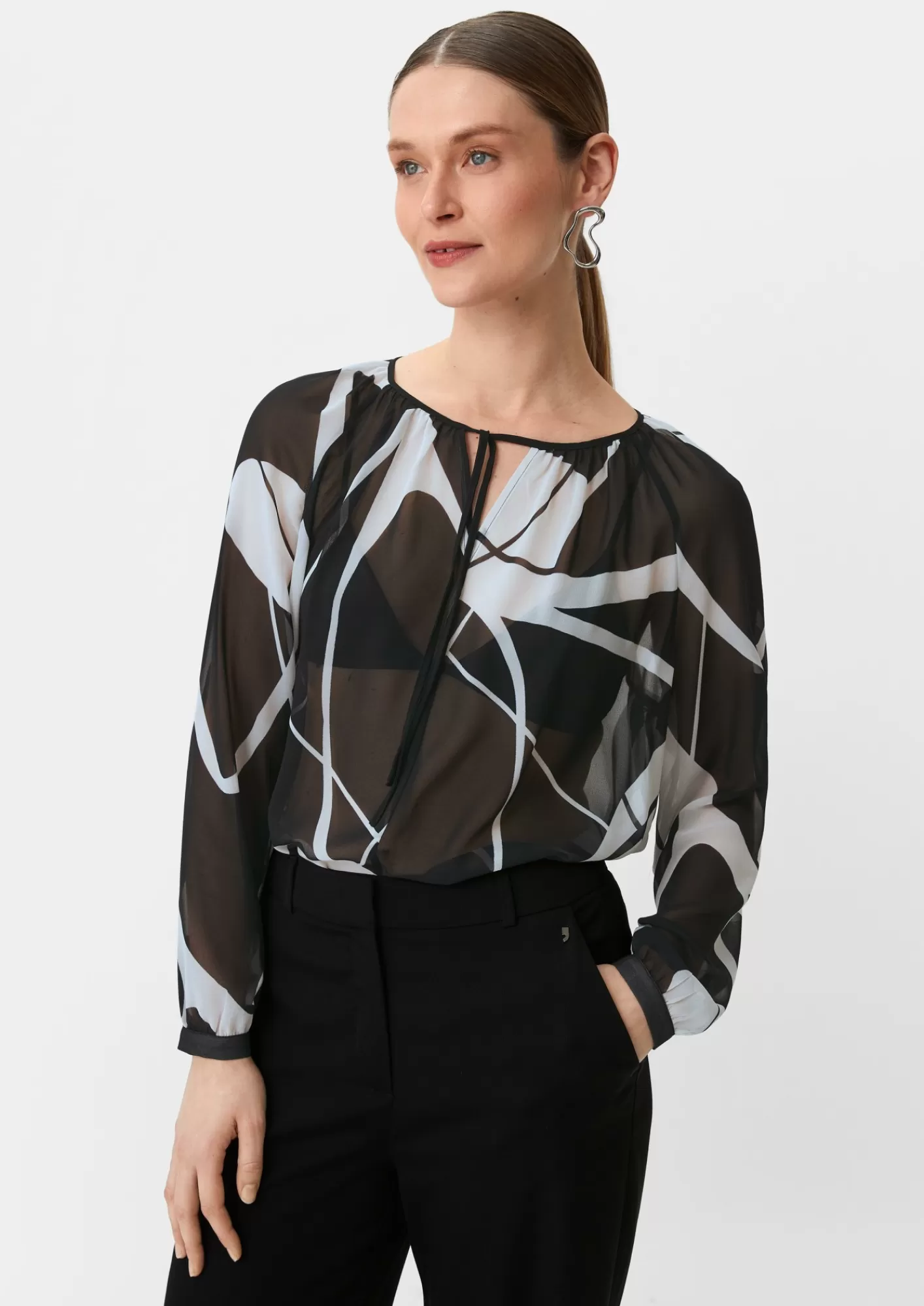 Flash Sale Comma Chiffonbluse Mit Allovermuster