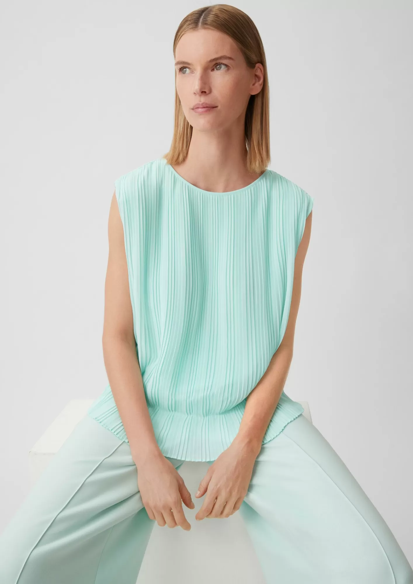 Flash Sale Comma Chiffonbluse Mit Plisseefalten