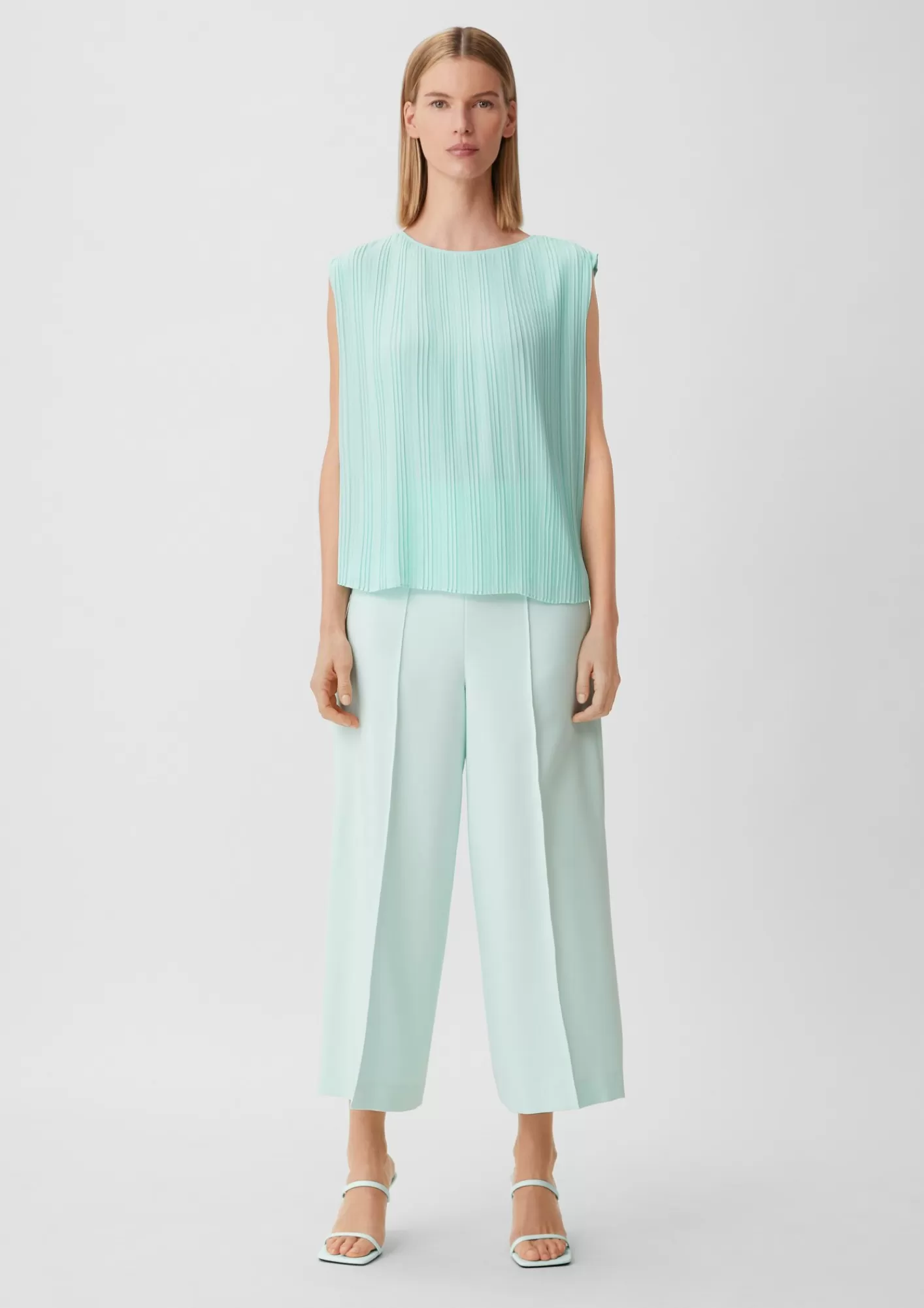 Flash Sale Comma Chiffonbluse Mit Plisseefalten