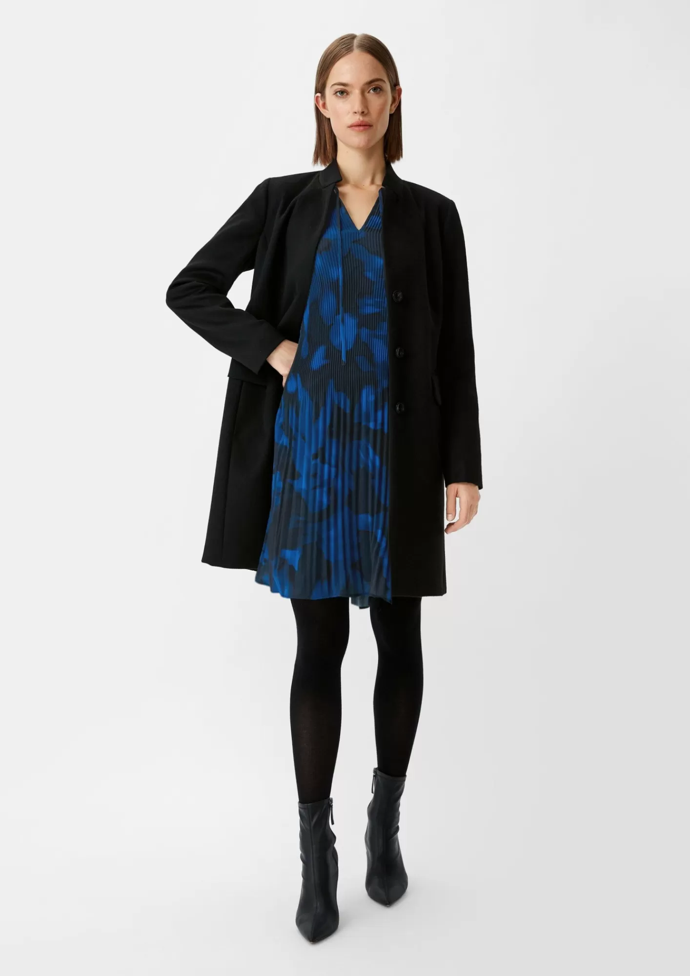 Hot Comma Chiffon-Kleid Mit Plissee