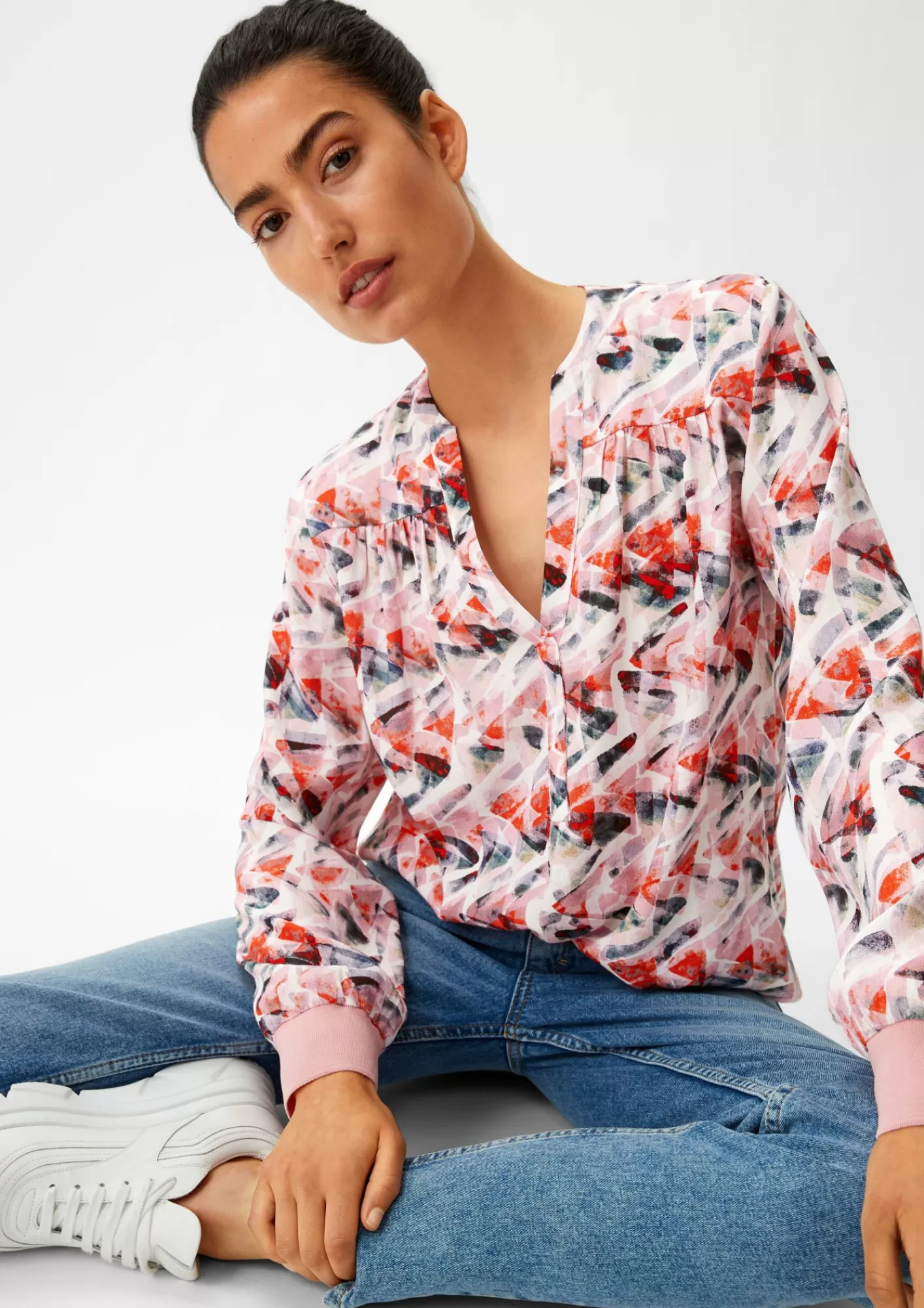 Fashion Comma Crepe-Bluse Aus Viskose