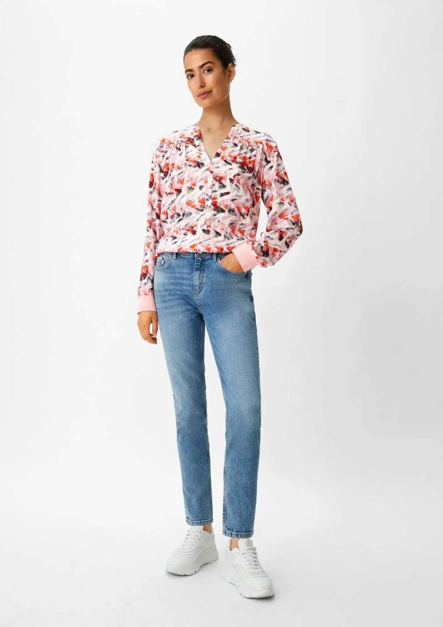 Fashion Comma Crepe-Bluse Aus Viskose