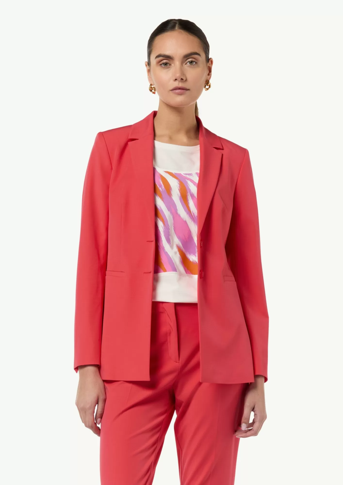 Fashion Comma Elastischer, Taillierter Blazer Aus Viskosemix