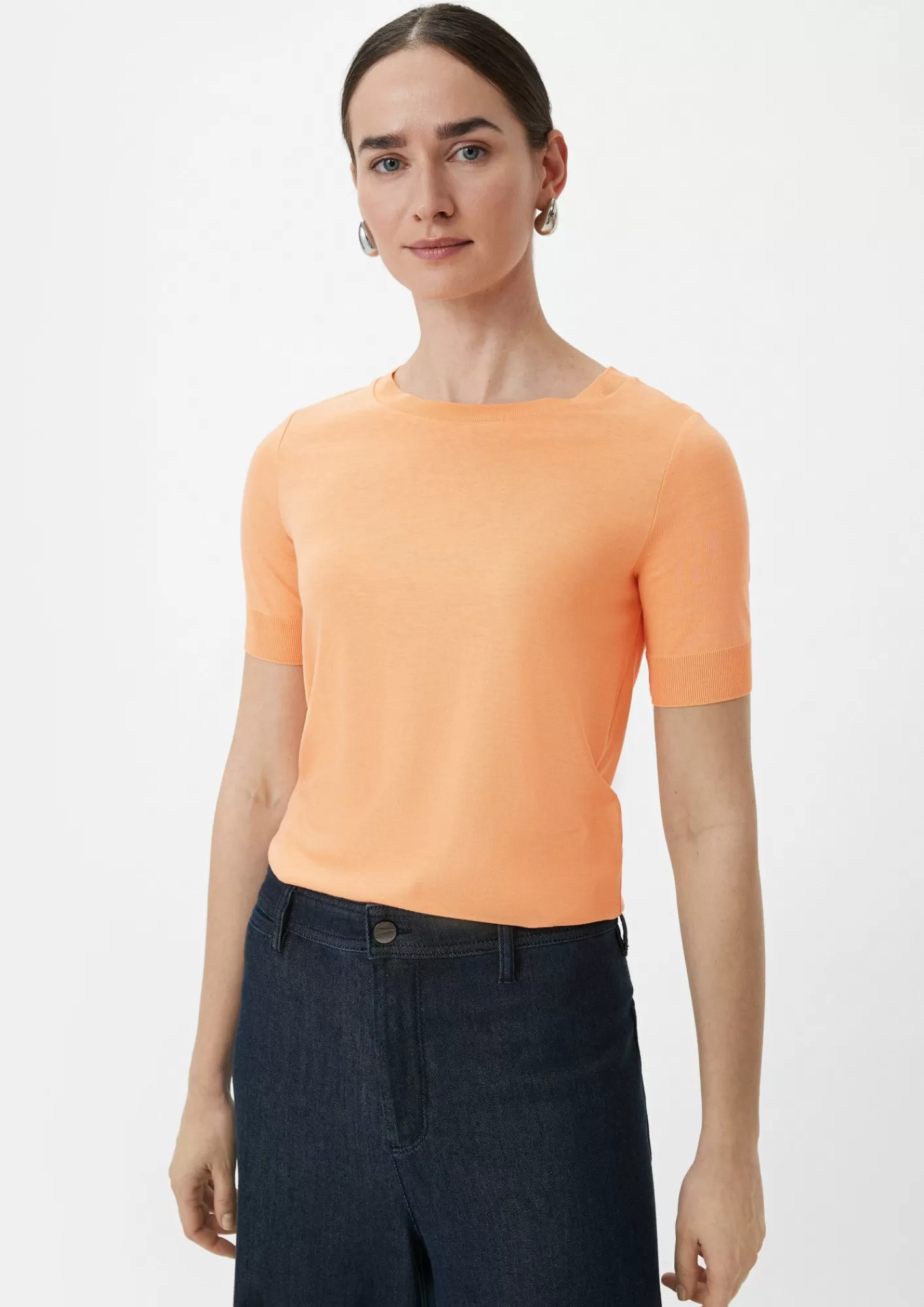 Shop Comma Kurzarmshirt Aus Strickjersey