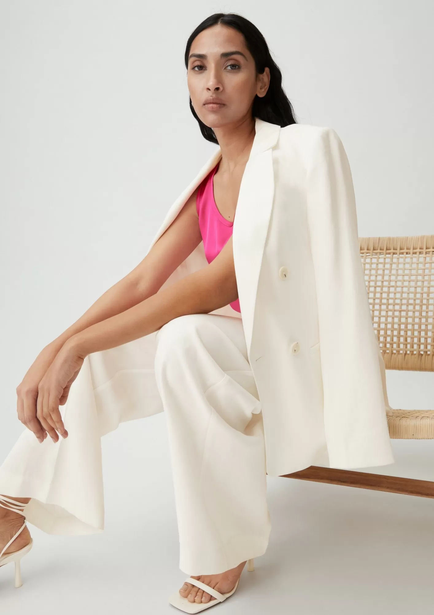 Clearance Comma Langer Blazer Aus Viskosemix