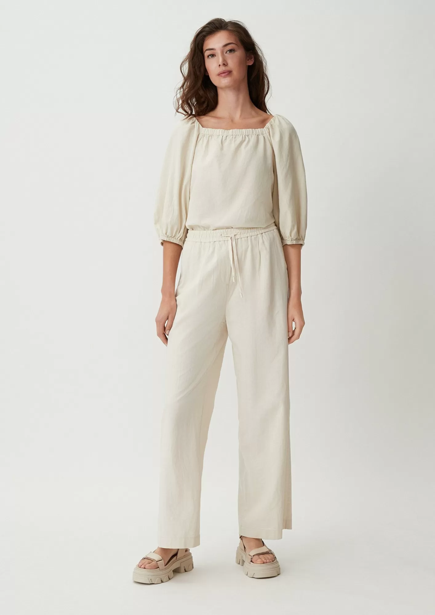 Cheap Comma Loose: Hose Aus Leinenmix