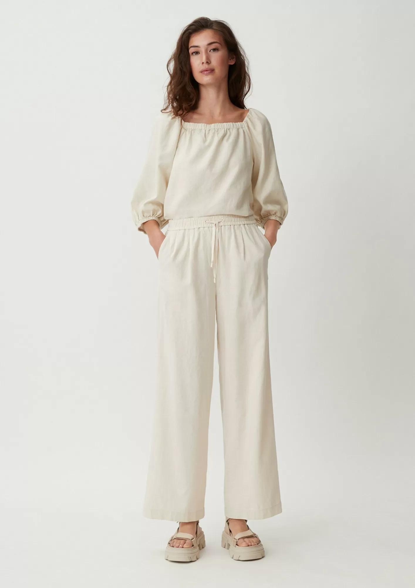 Cheap Comma Loose: Hose Aus Leinenmix