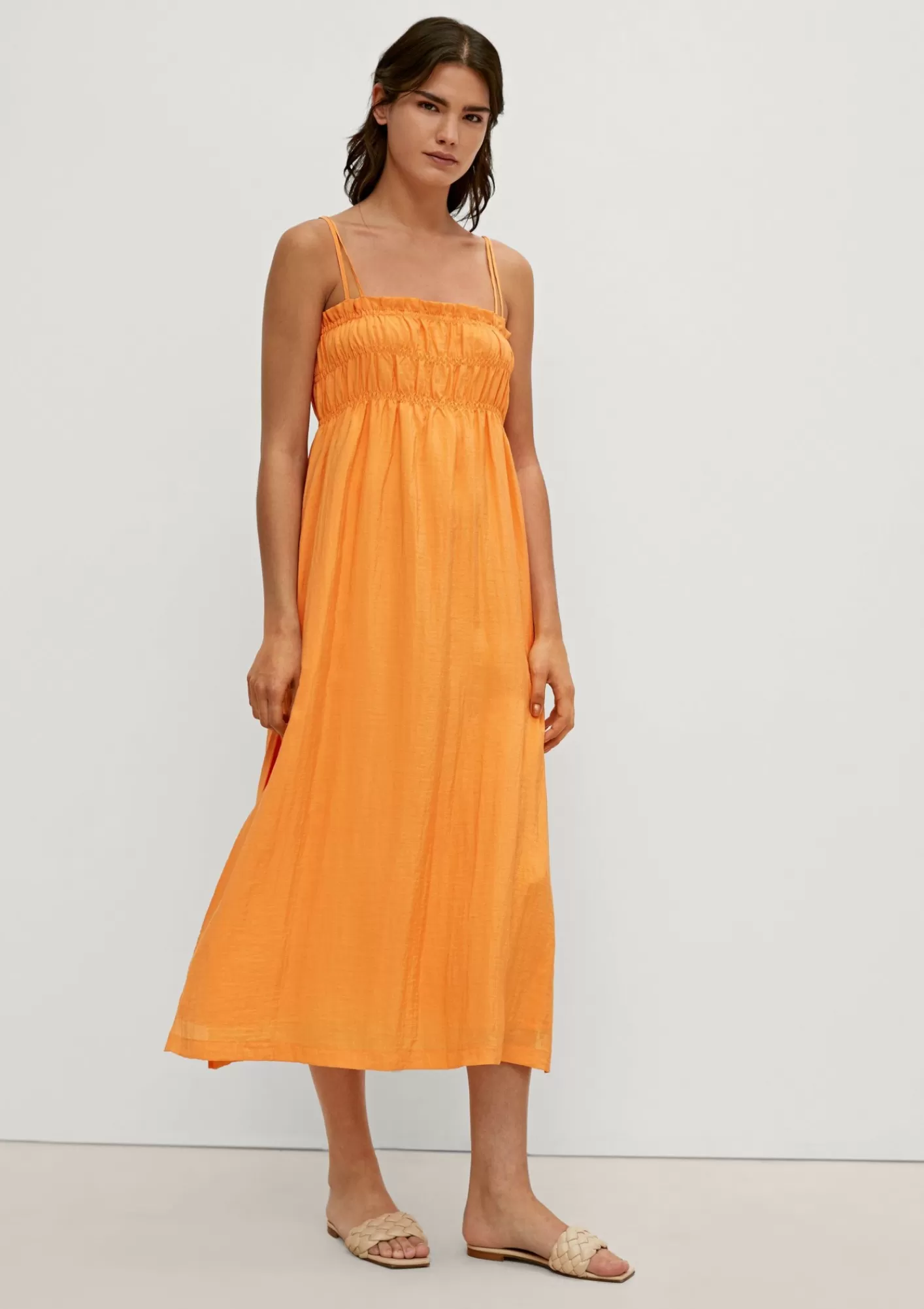 Flash Sale Comma Midi-Kleid Mit Ruschendetail