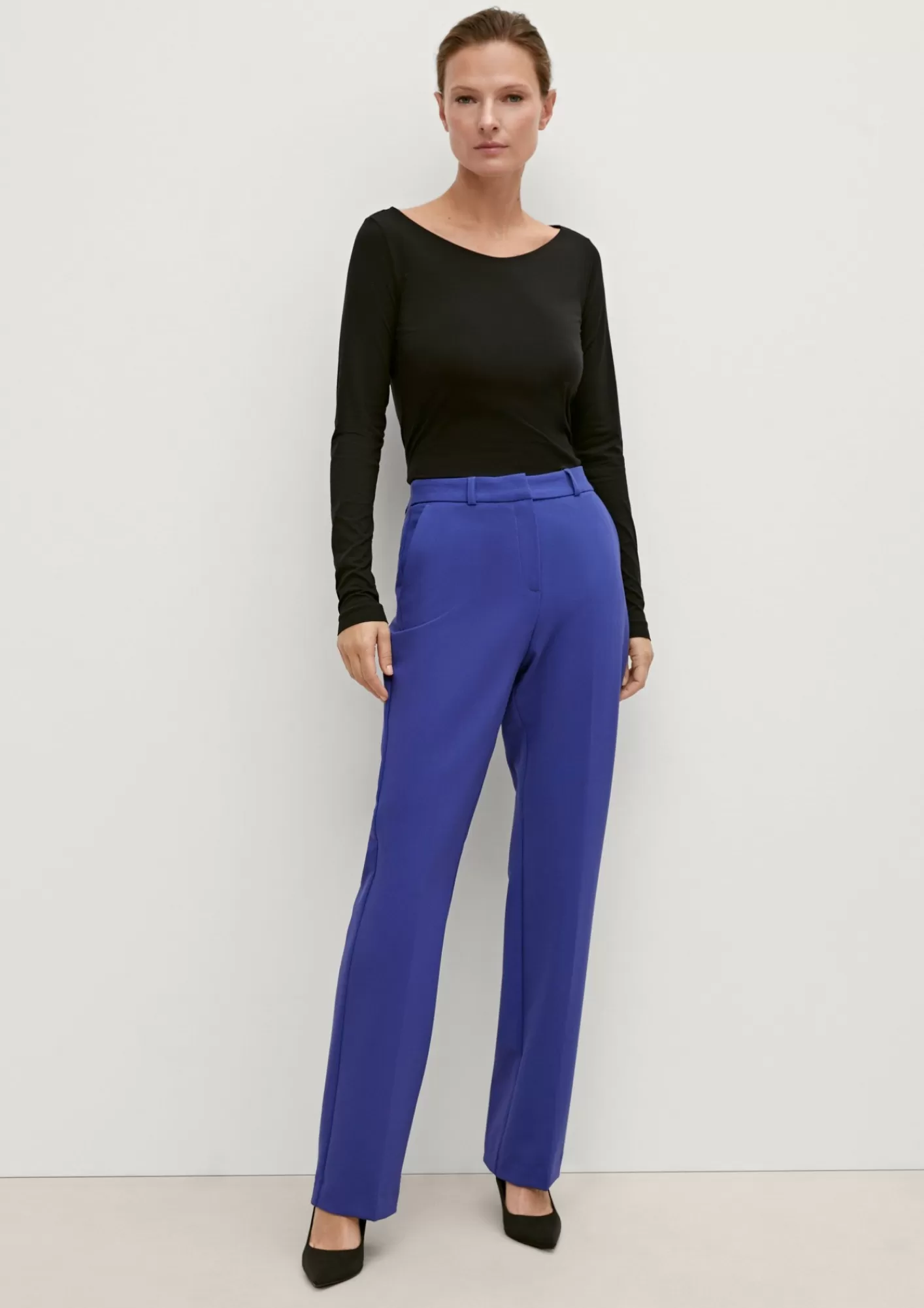 Fashion Comma Regular: Stoffhose Mit Flared Leg