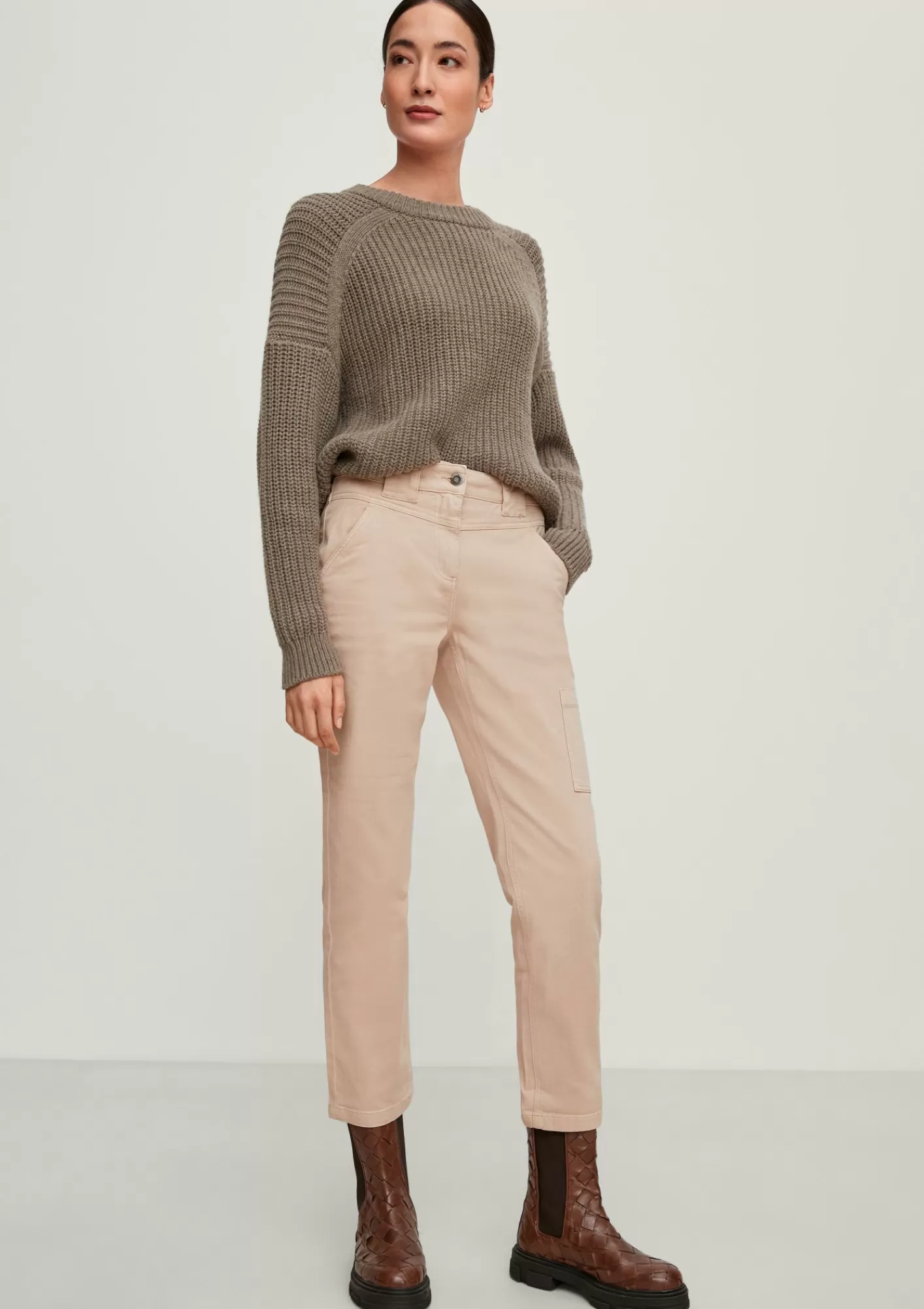 Fashion Comma Regular: Twillhose Im Cargo-Style