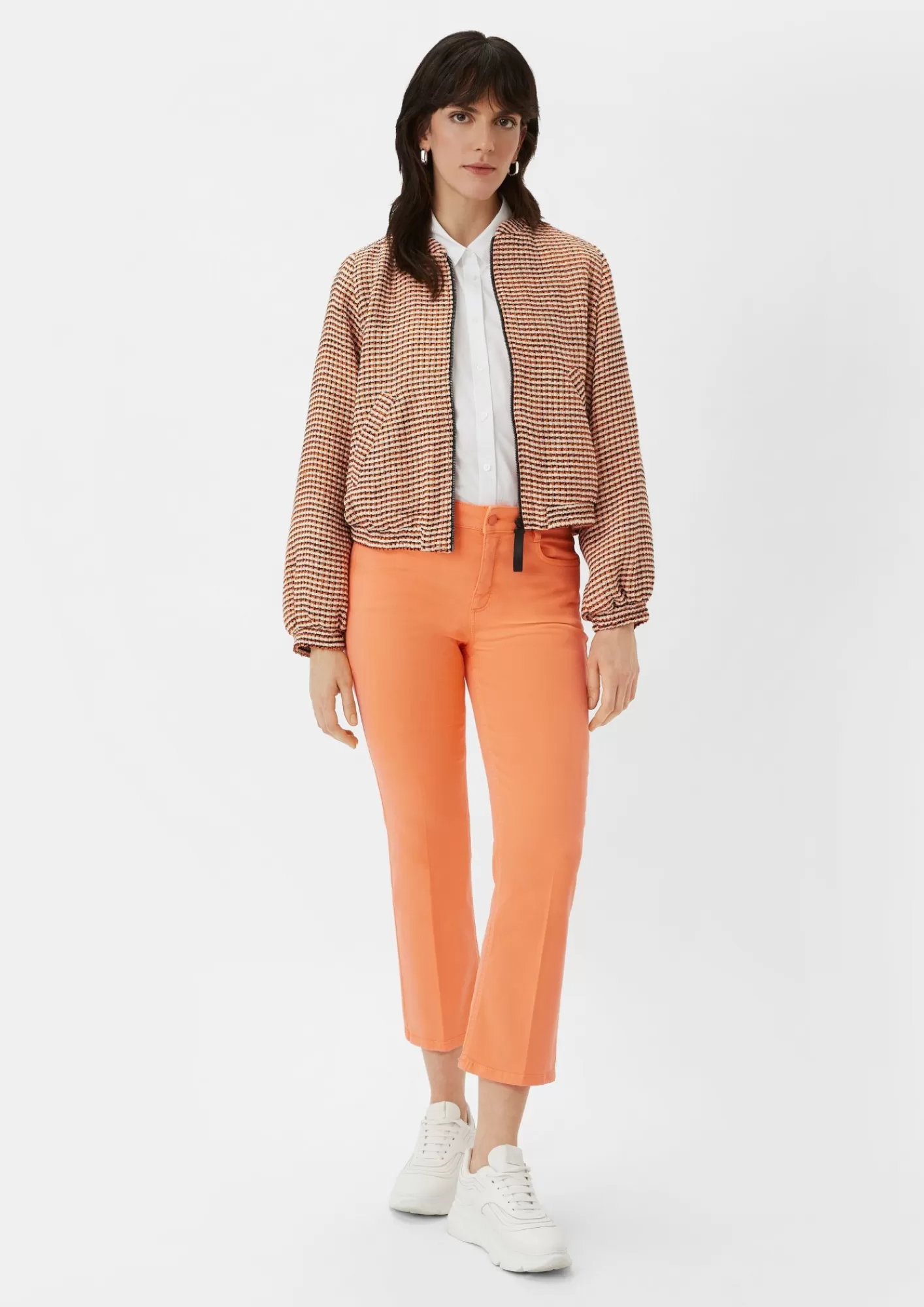 Fashion Comma Regular: Twill-Hose Mit Flared Leg