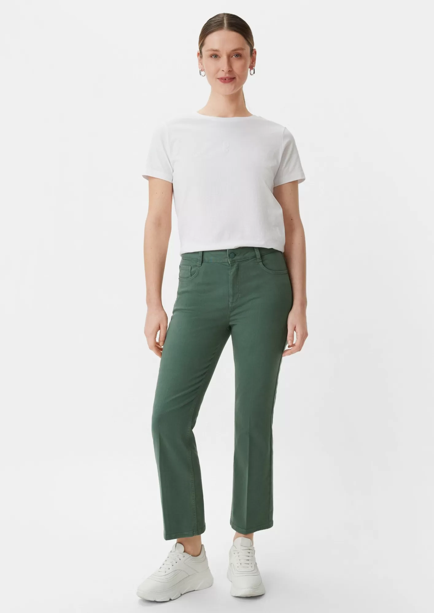 Online Comma Regular: Twill-Hose Mit Flared Leg