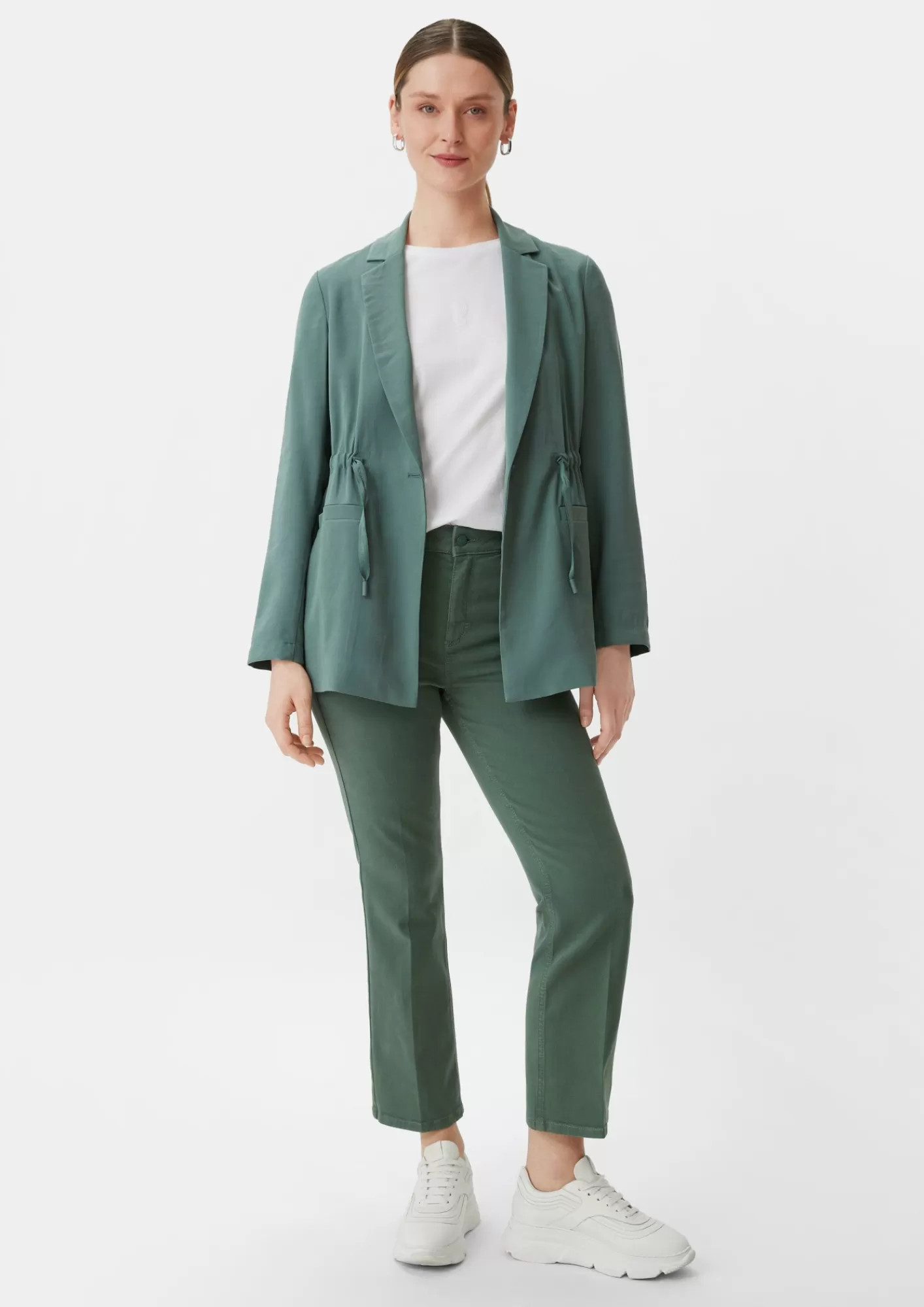 Online Comma Regular: Twill-Hose Mit Flared Leg