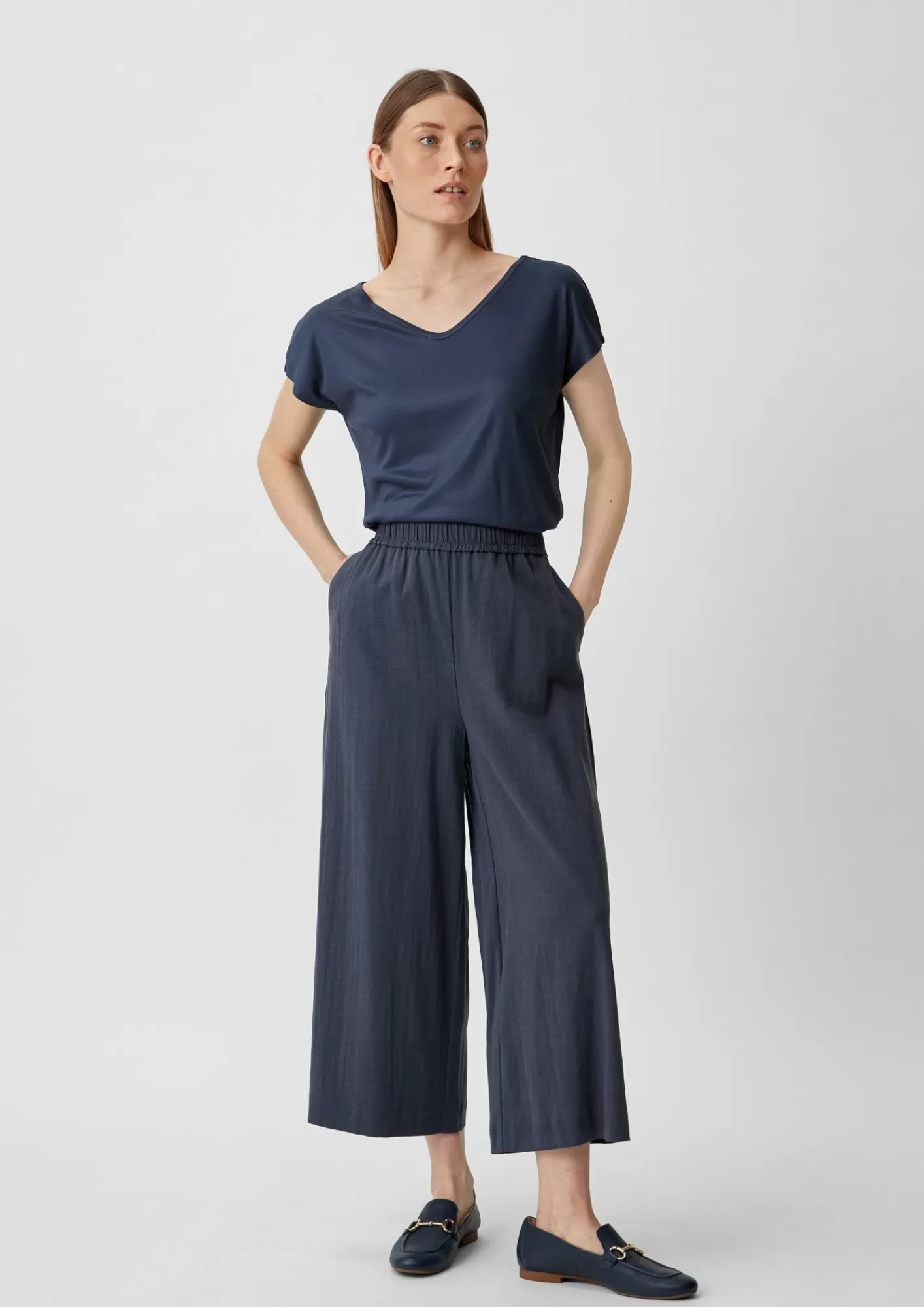 Sale Comma Relaxed: Culotte Aus Leinenmix