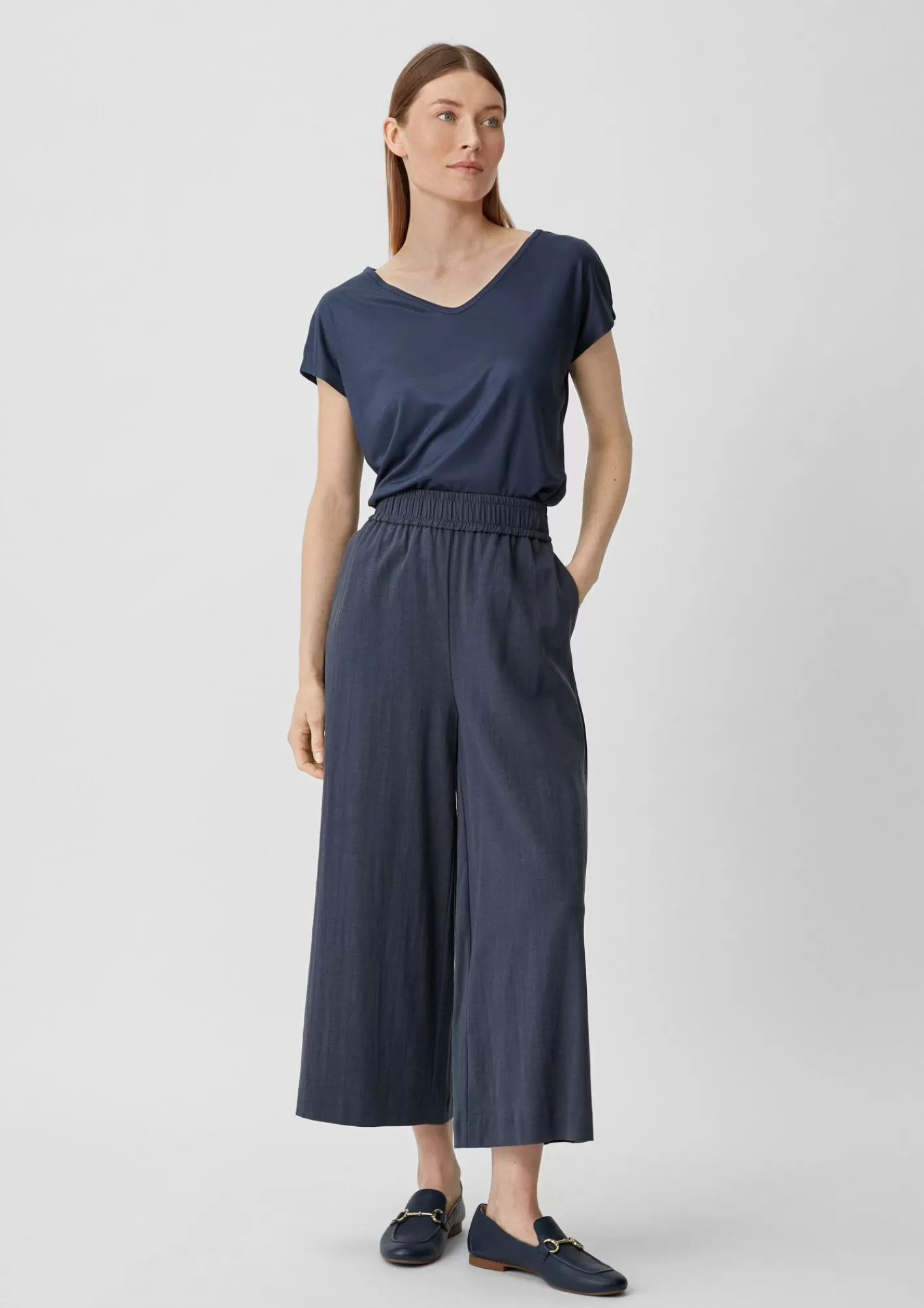 Sale Comma Relaxed: Culotte Aus Leinenmix