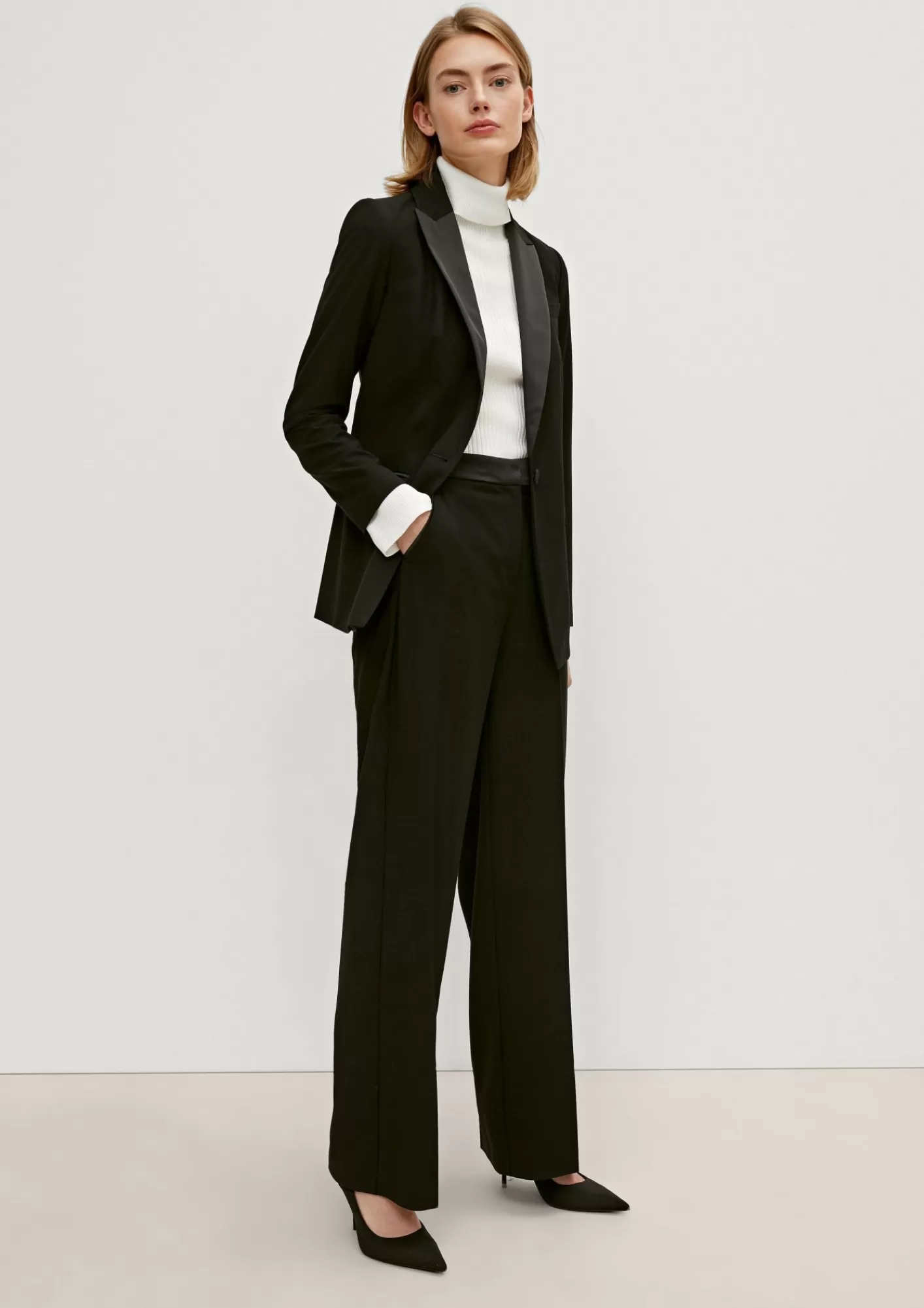 Fashion Comma Relaxed: Hose Mit Satinband