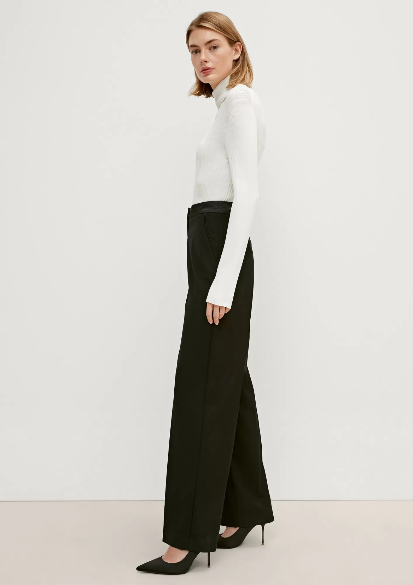 Fashion Comma Relaxed: Hose Mit Satinband