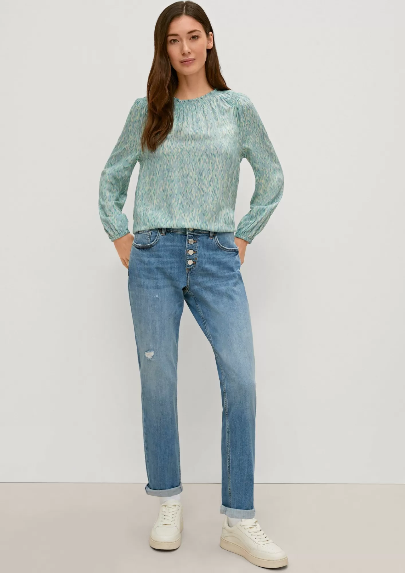 Fashion Comma Relaxed: Jeans Im Destroyed Look