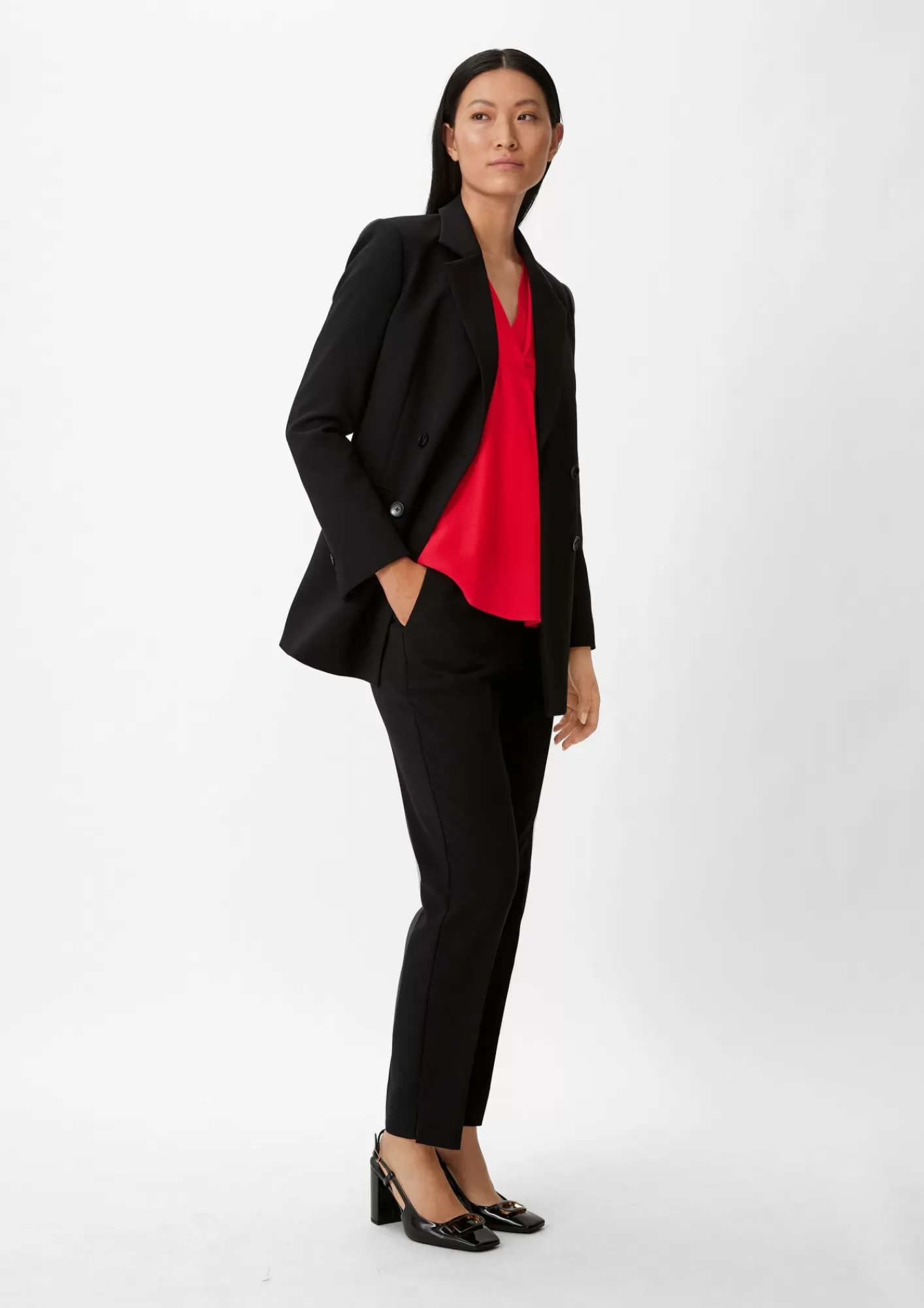 Online Comma Satinbluse Aus Viskose
