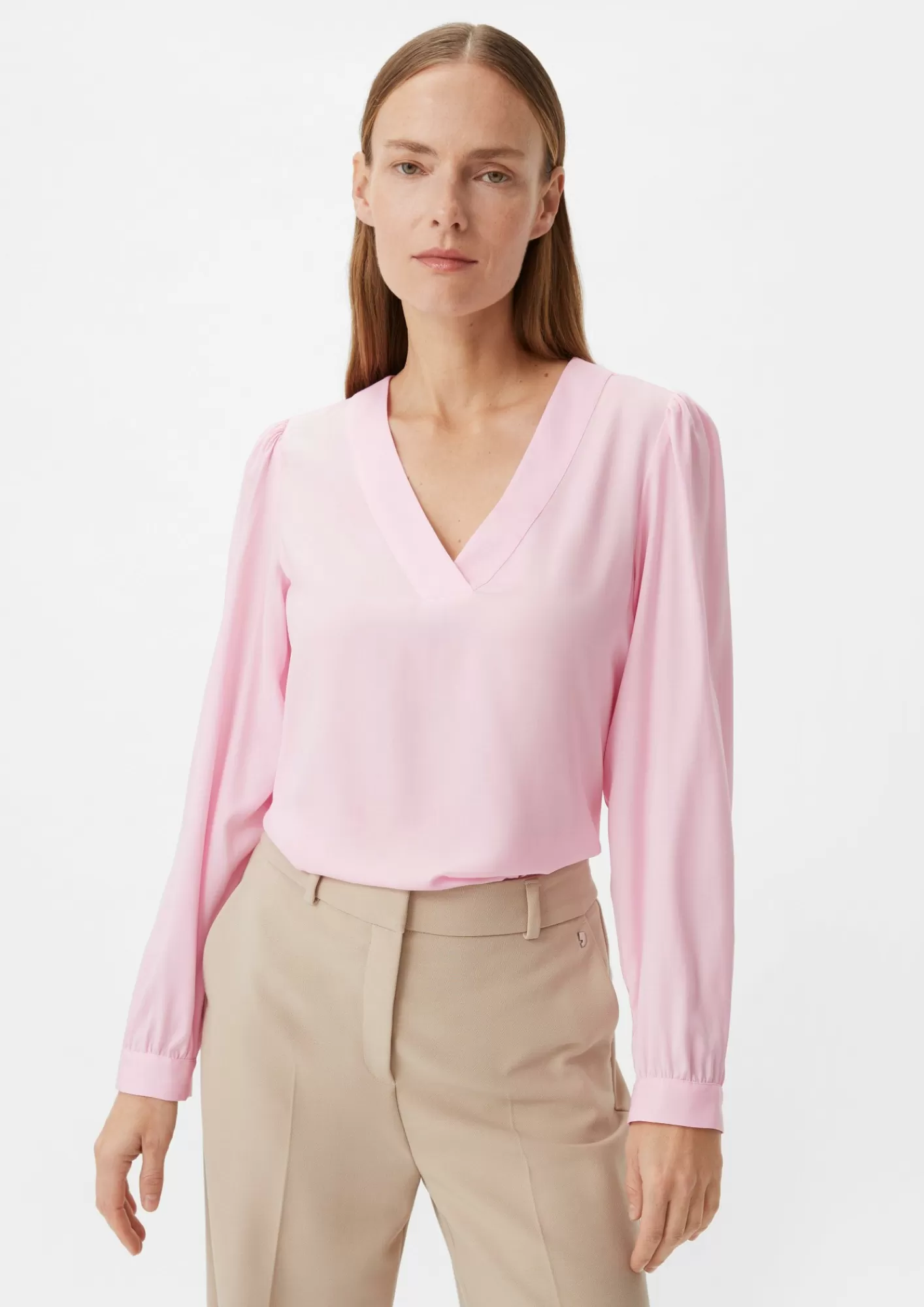 Hot Comma Satinbluse Aus Viskosemix
