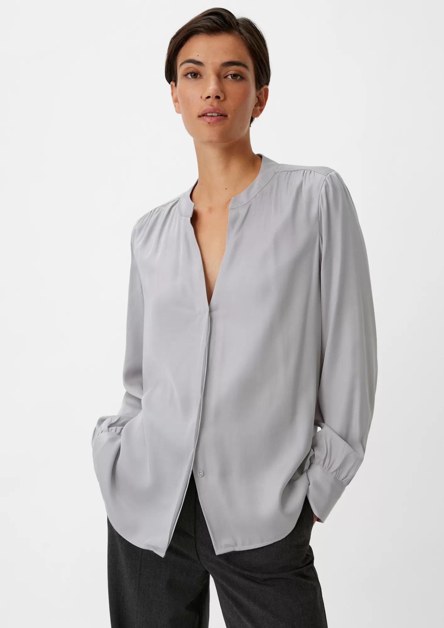 Online Comma Satinbluse Aus Viskosemix