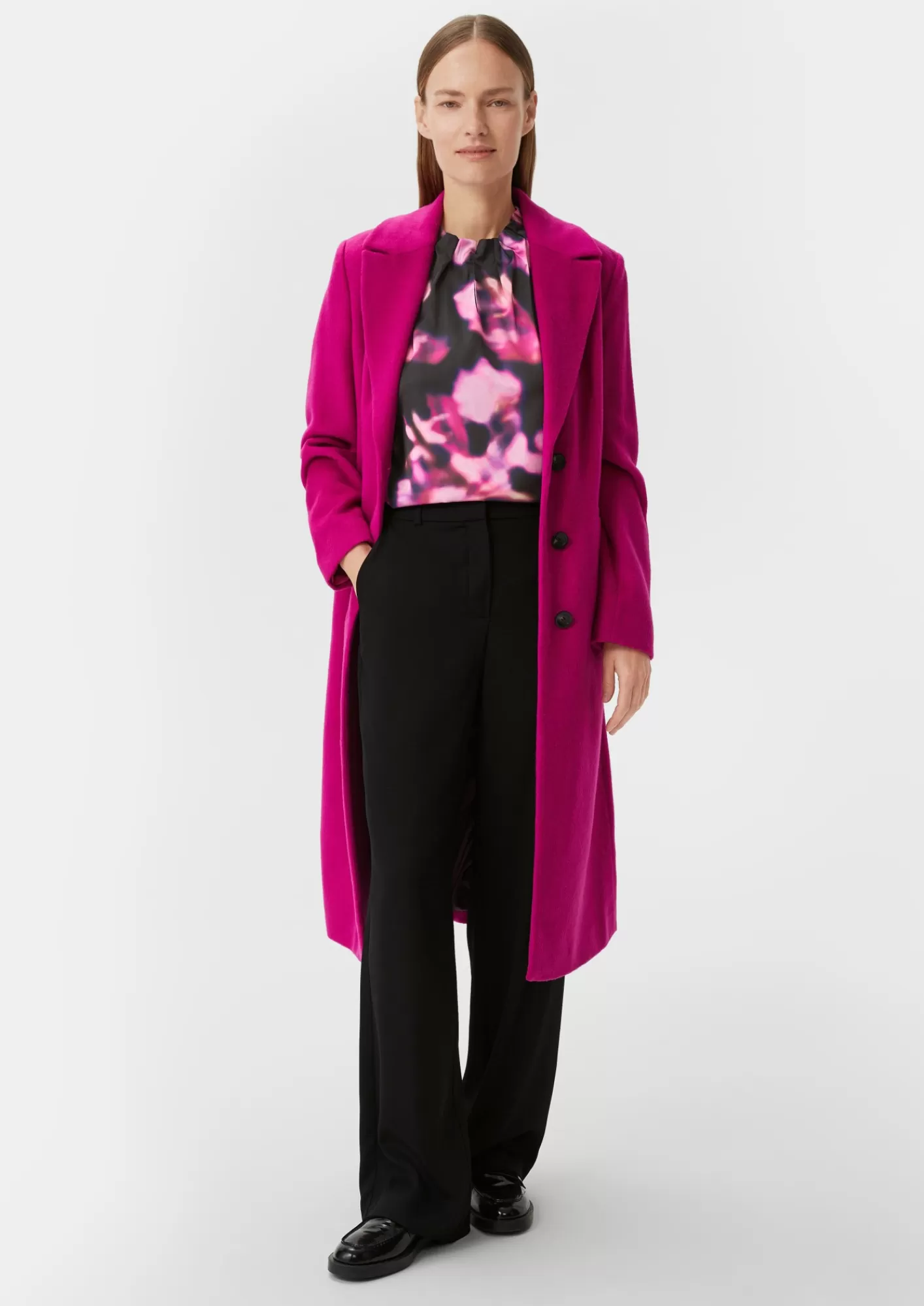 Hot Comma Satinbluse Mit All-Over-Print