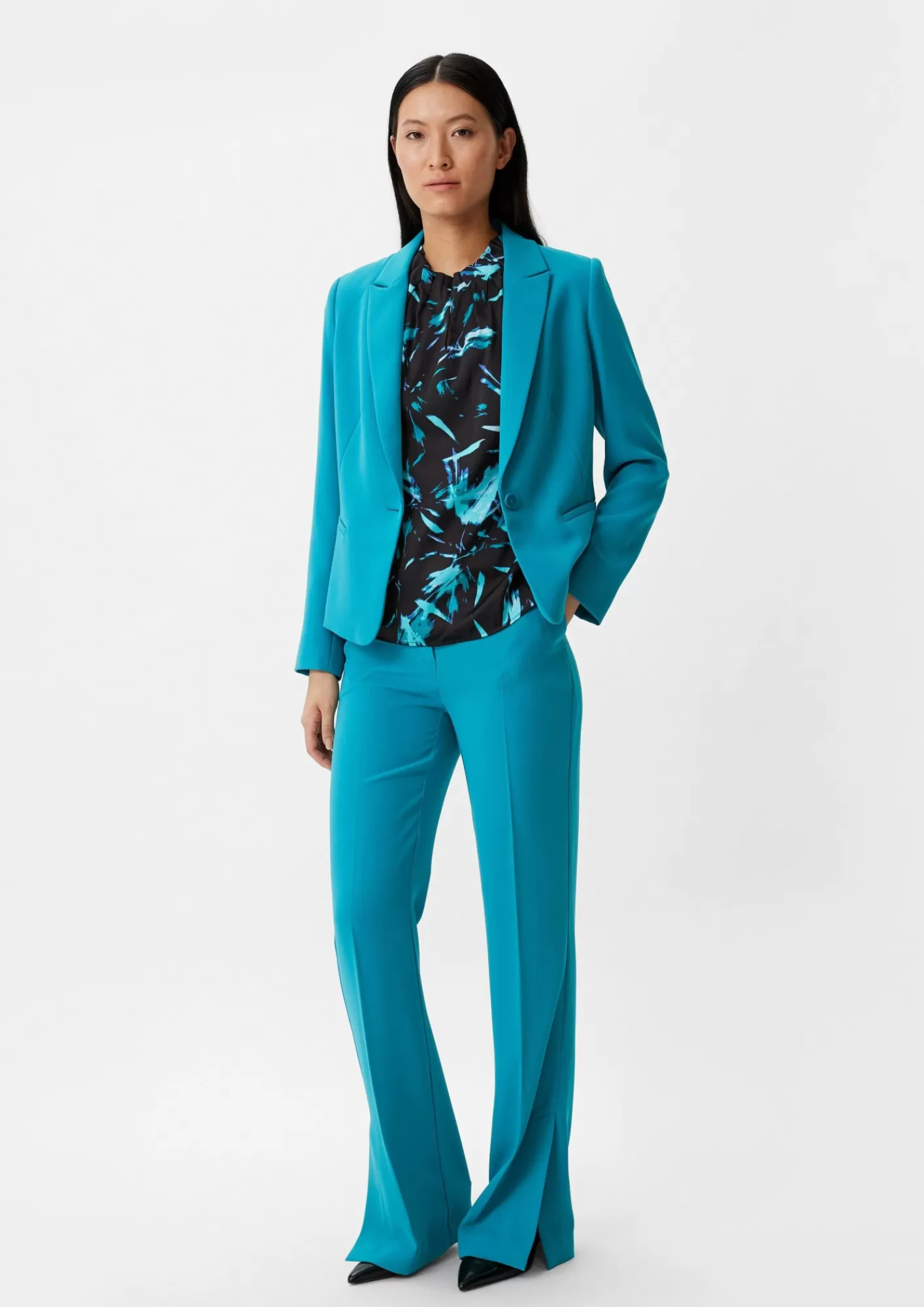 Online Comma Satinbluse Mit Raffung