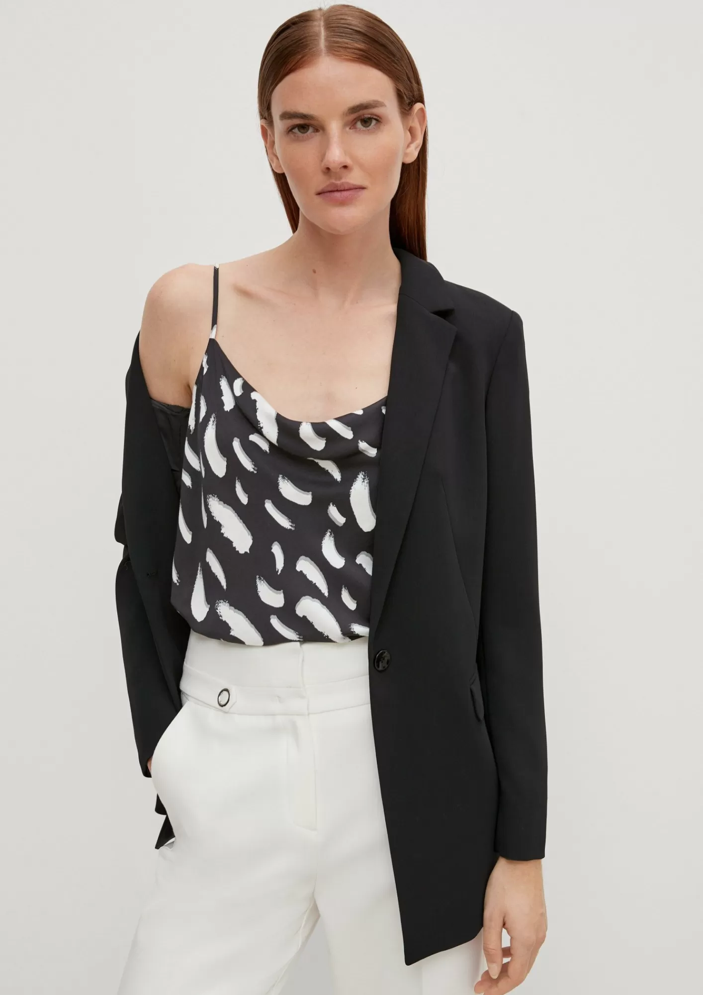 Hot Comma Satin-Top Mit Verstellbaren Tragern