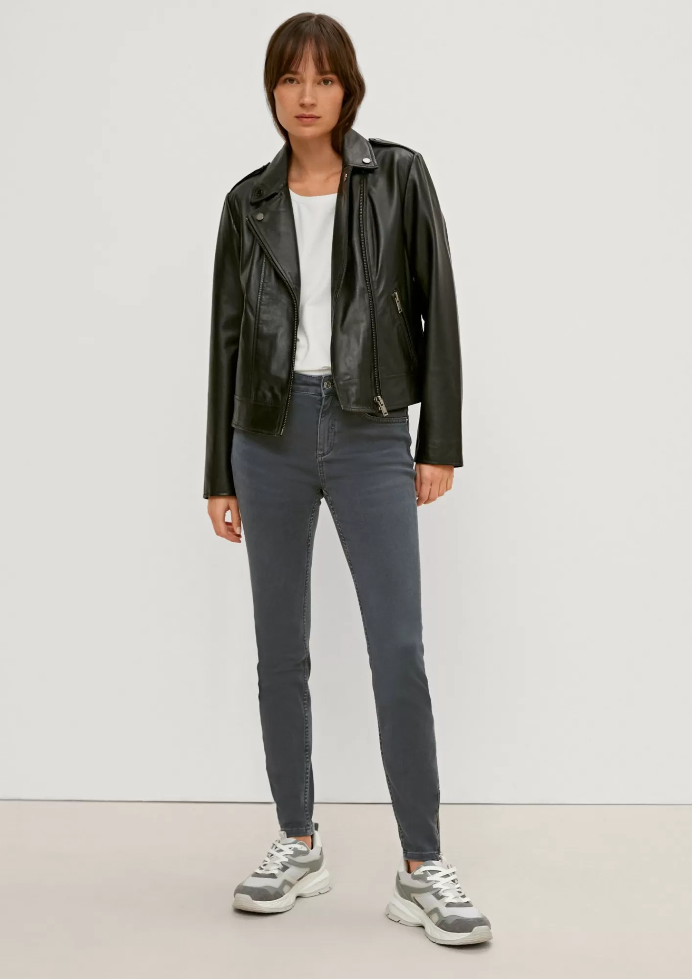 Cheap Comma Skinny: Jeans Mit Zippern Am Beinsaum