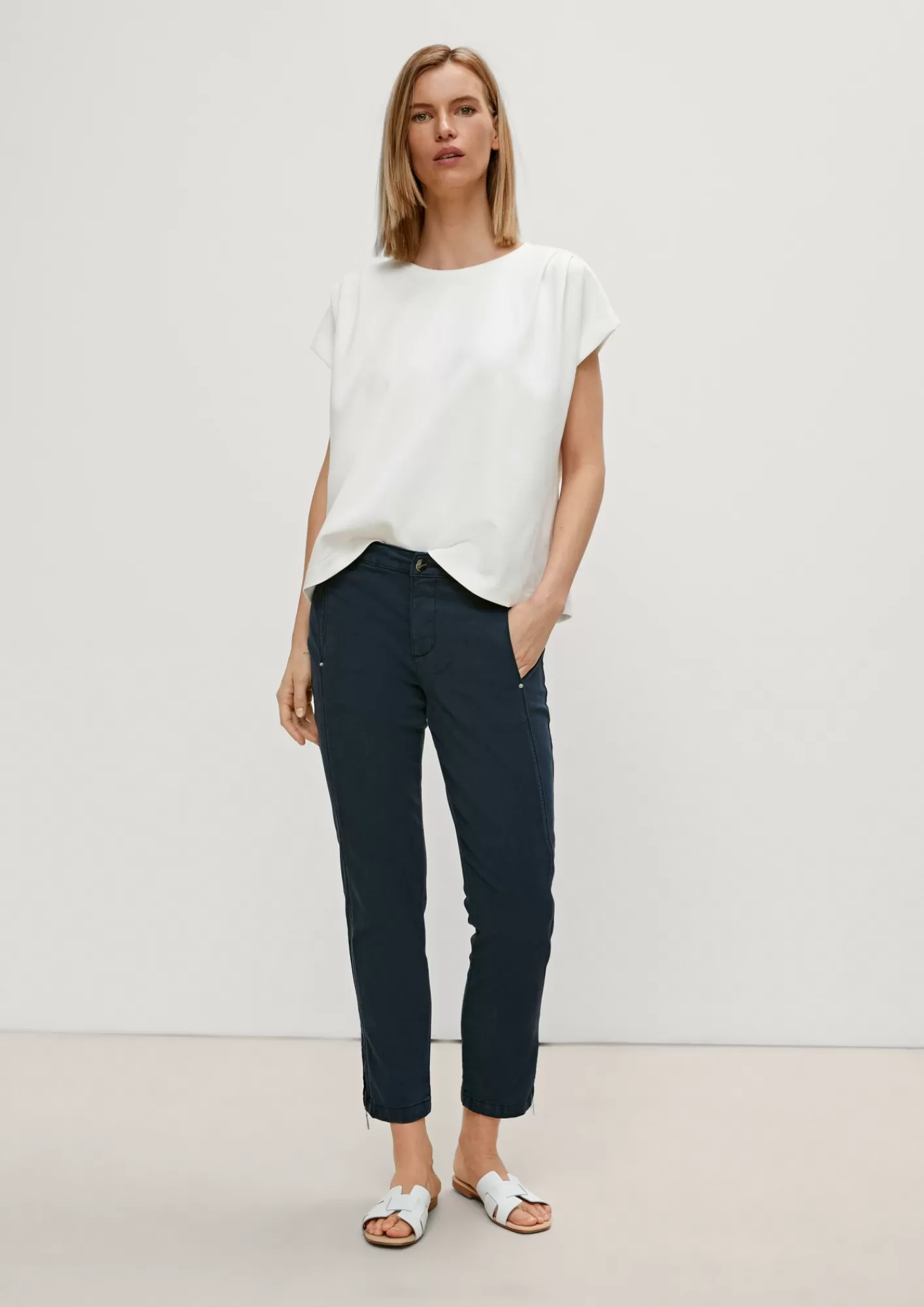 Best Comma Slim: 7/8-Hose Mit Ziernahten