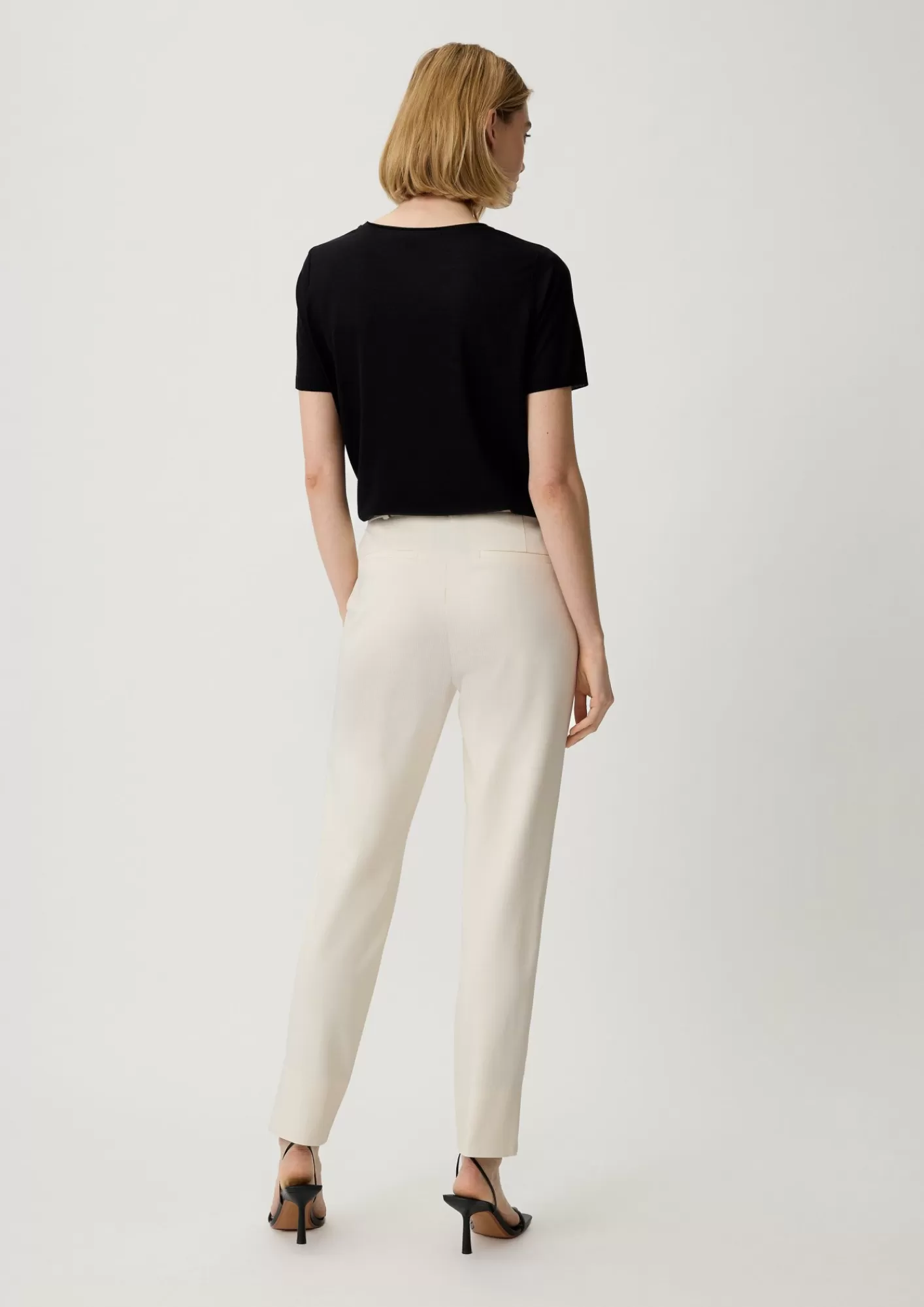Fashion Comma Slim: Hose Aus Twill