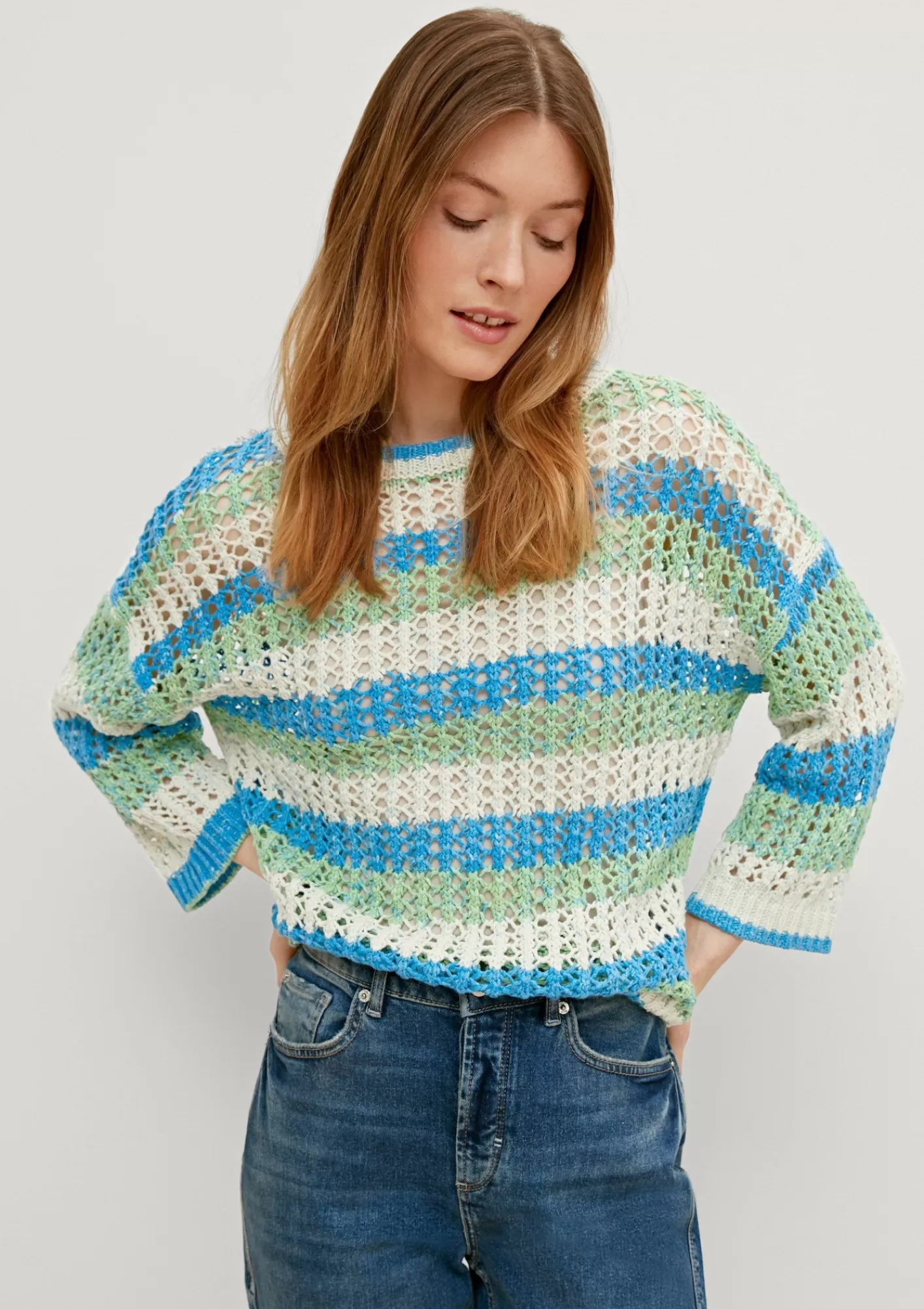 Sale Comma Strickpullover Aus Baumwolle