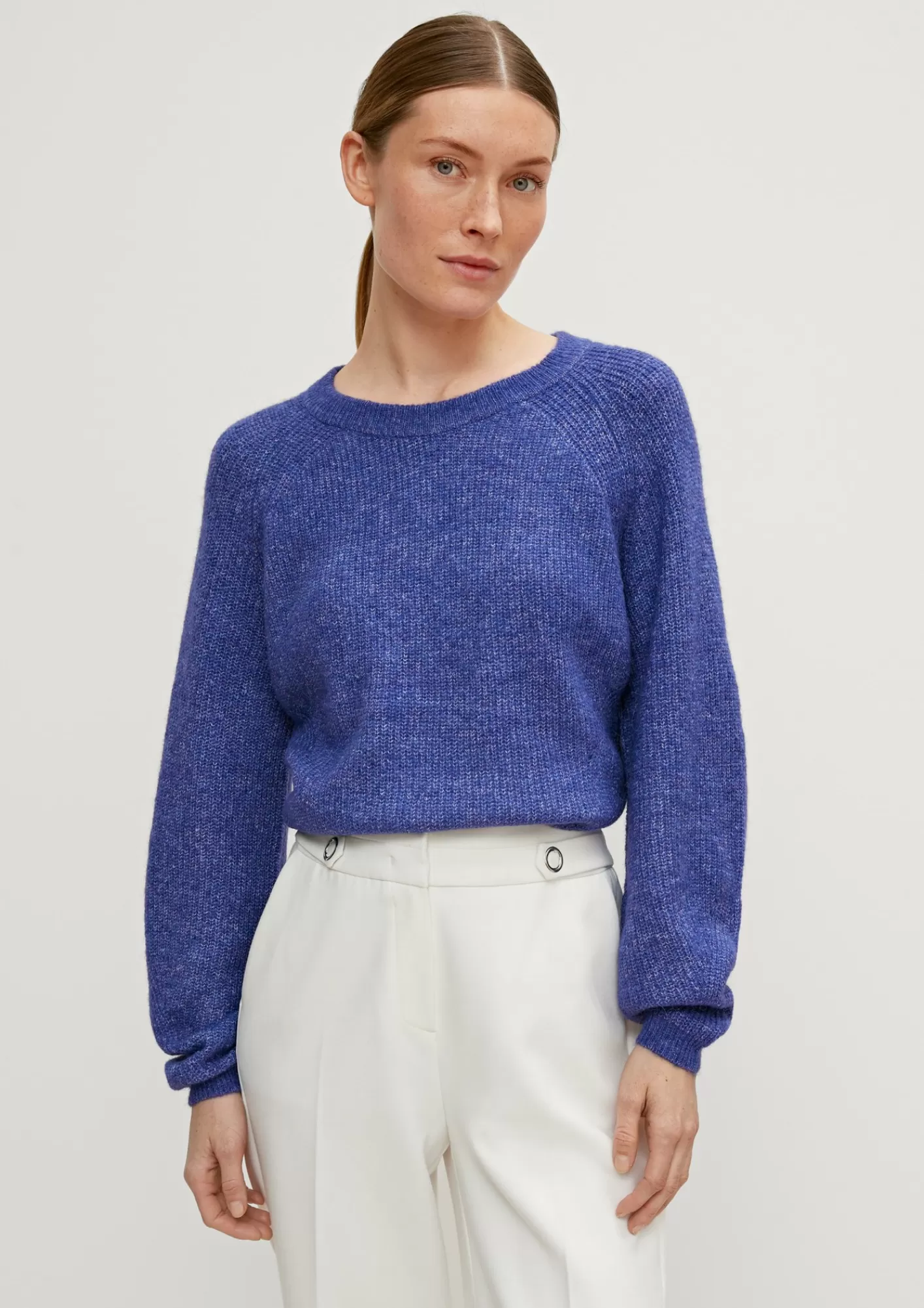 Online Comma Strickpullover Mit Feinem Muster