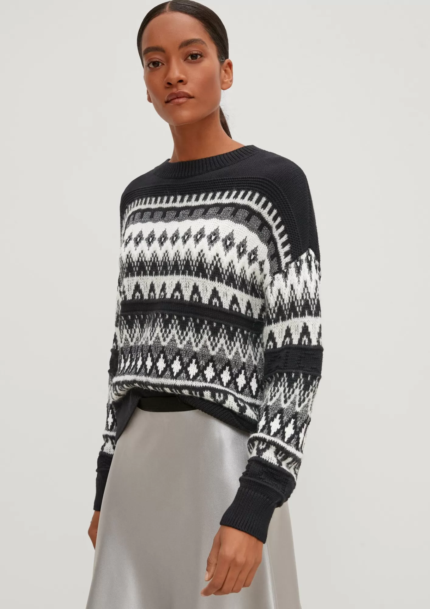 Outlet Comma Strickpullover Mit Jacquardmuster