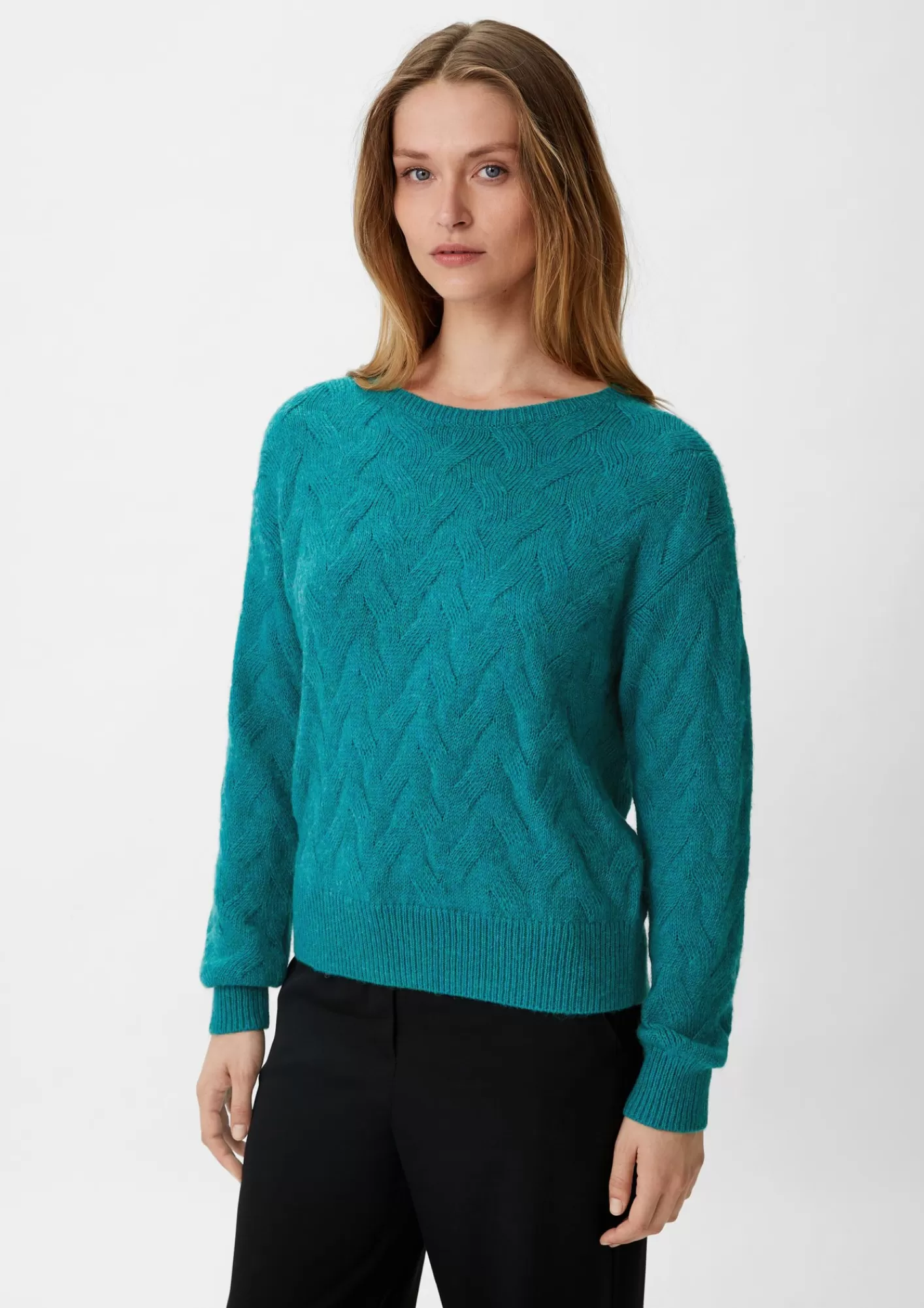 Fashion Comma Strickpullover Mit Zopfmuster