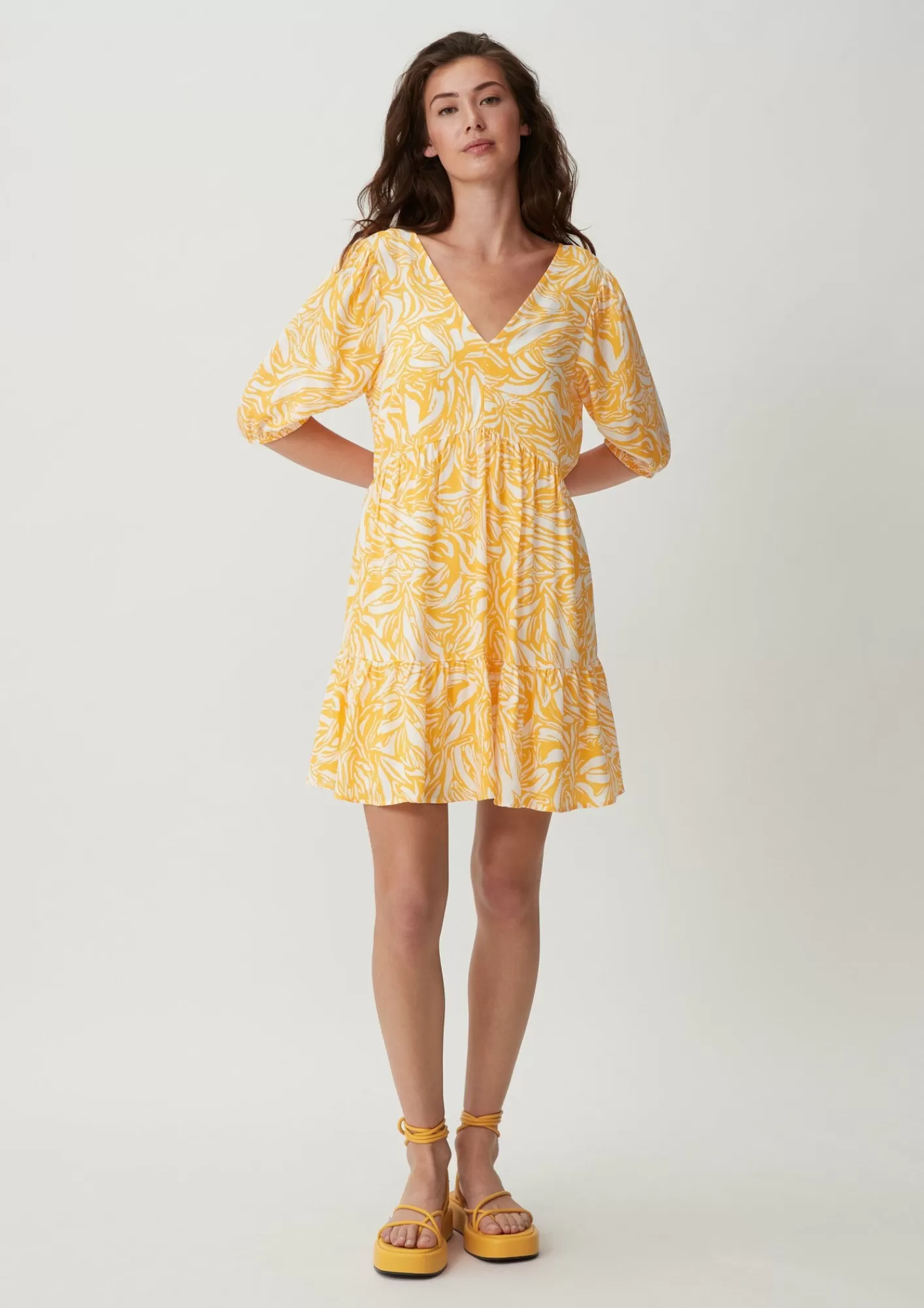 Outlet Comma Stufenkleid Aus Crepe