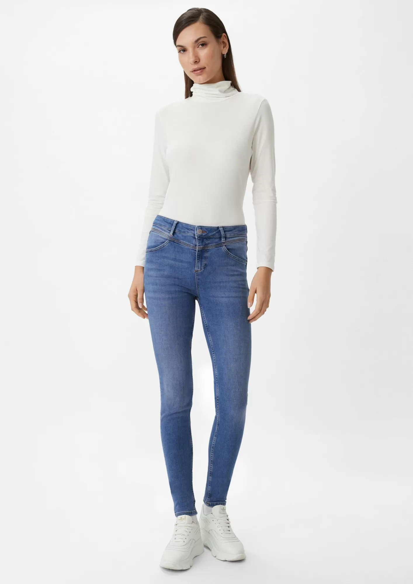 Hot Comma Super Skinny: Jeans Mit Sattelbund