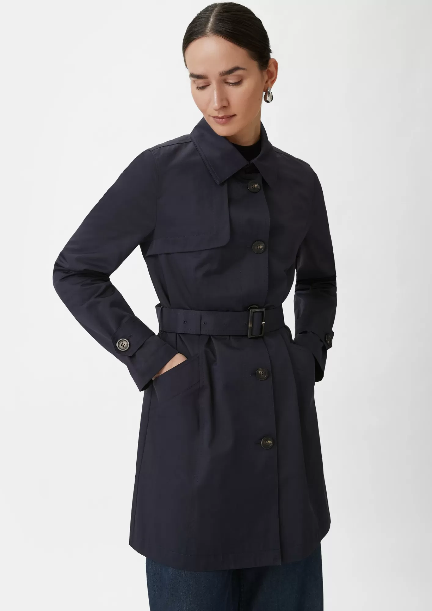 Outlet Comma Taillierter Trenchcoat Mit Bindegurtel