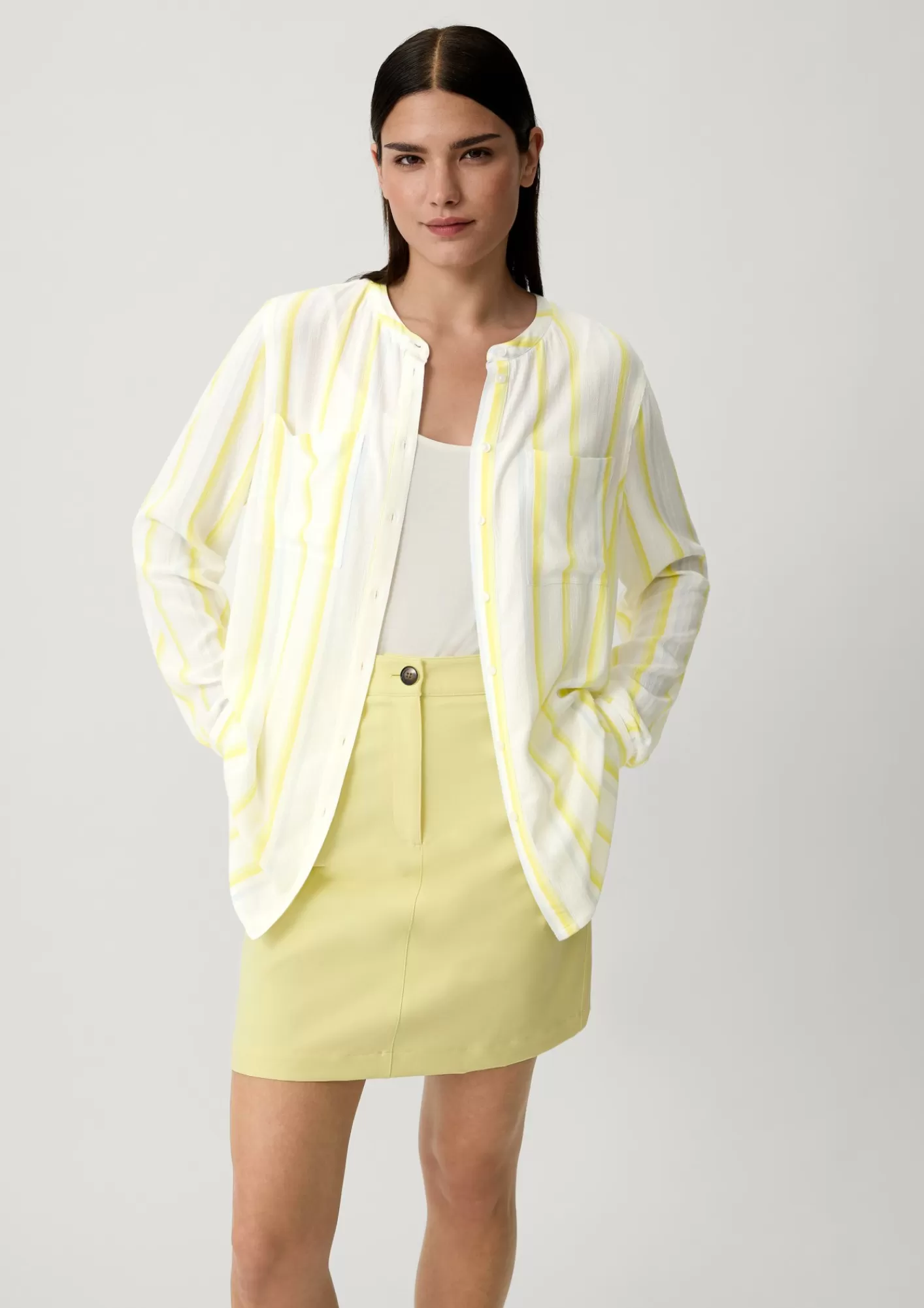 Best Sale Comma Viskosebluse Im Streifendesign