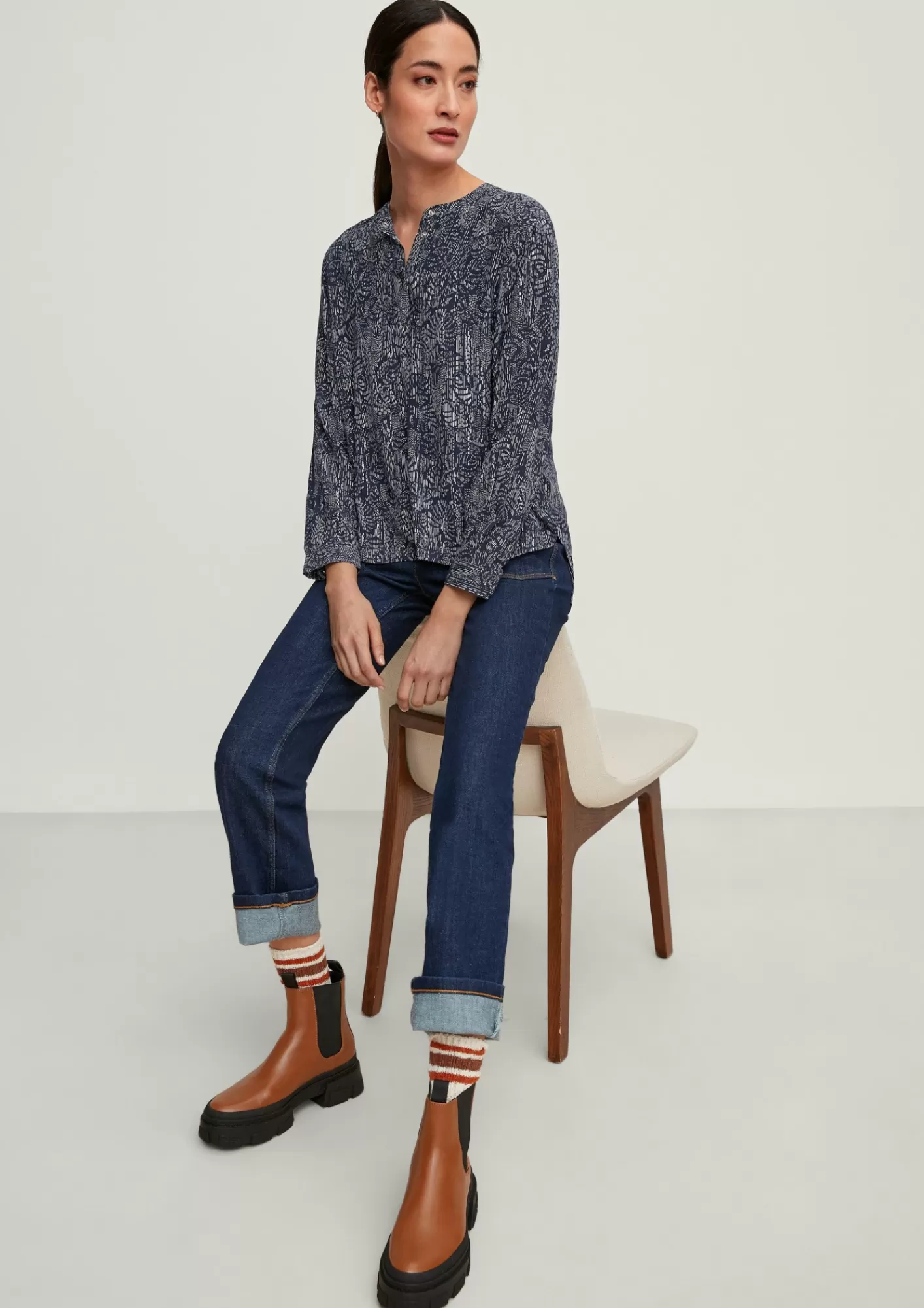 Shop Comma Viskosebluse Mit Allovermuster