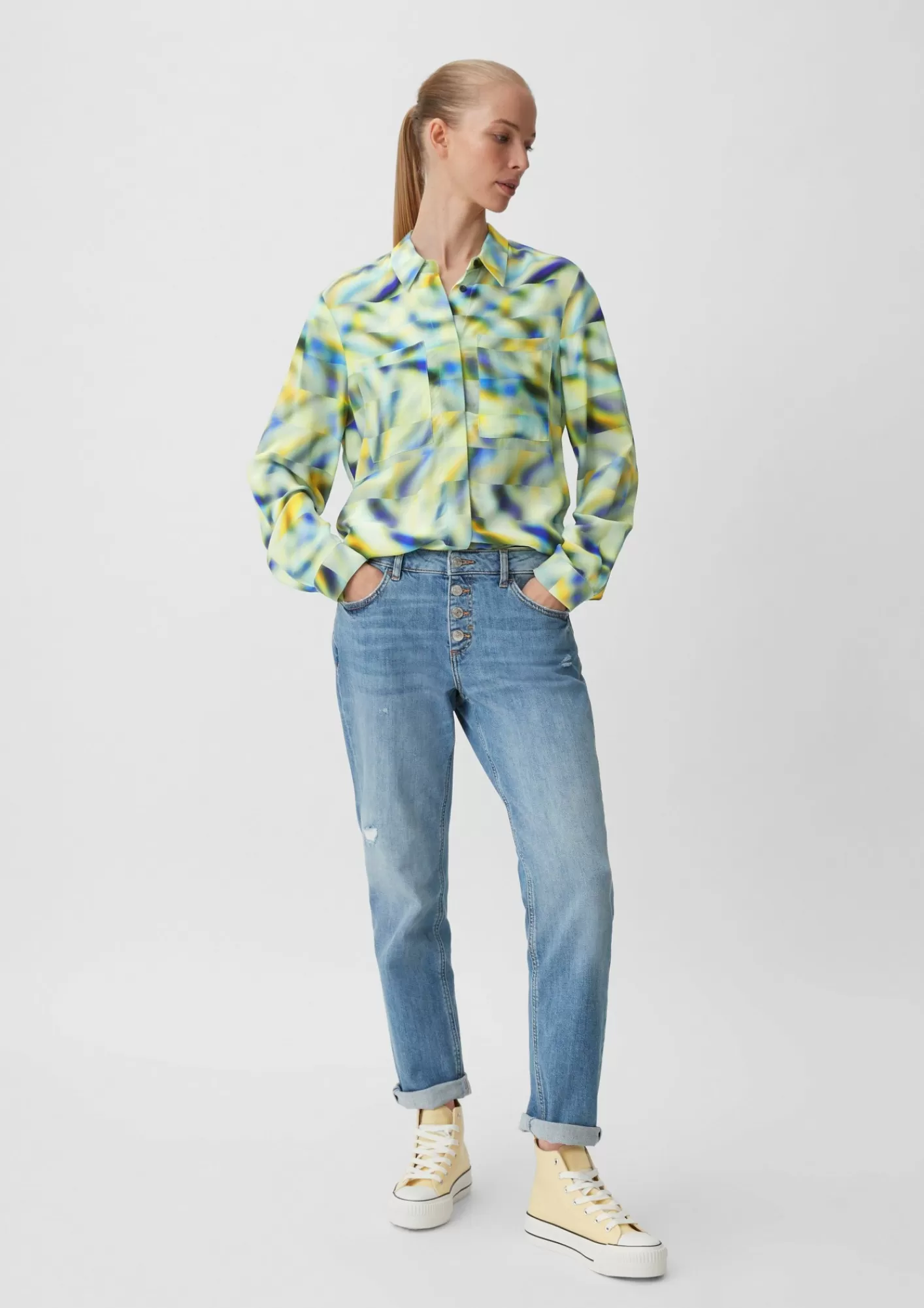 Cheap Comma Viskosebluse Mit Allover-Print