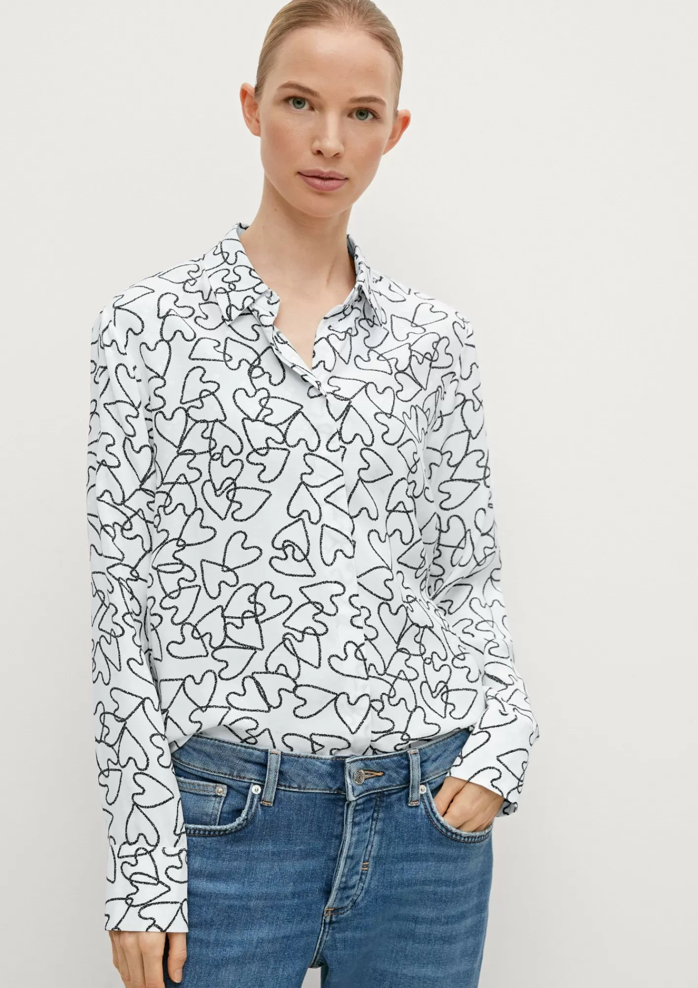Best Comma Viskosebluse Mit Muster-Struktur