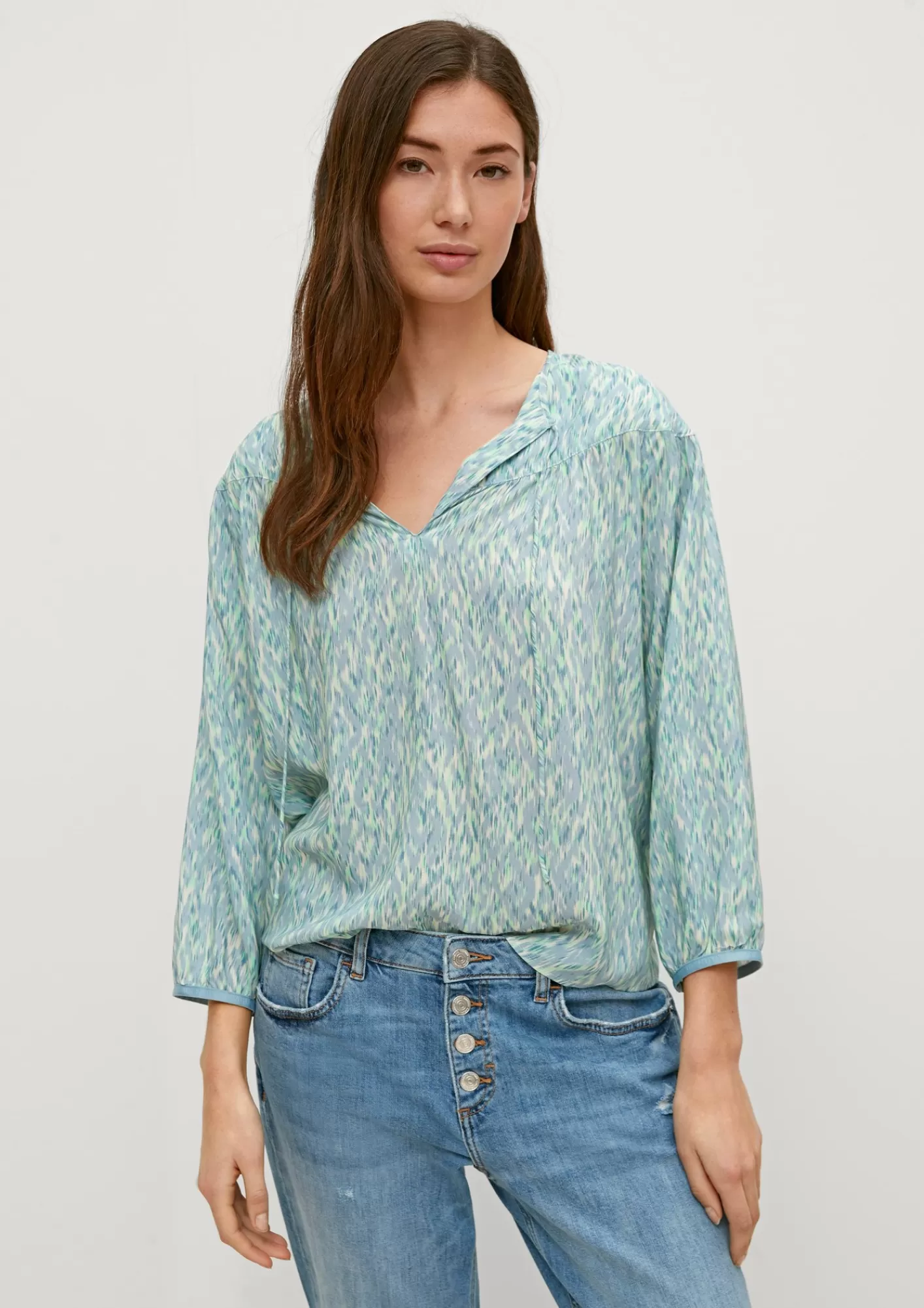 Cheap Comma Viskosebluse Mit Tunika-Ausschnitt