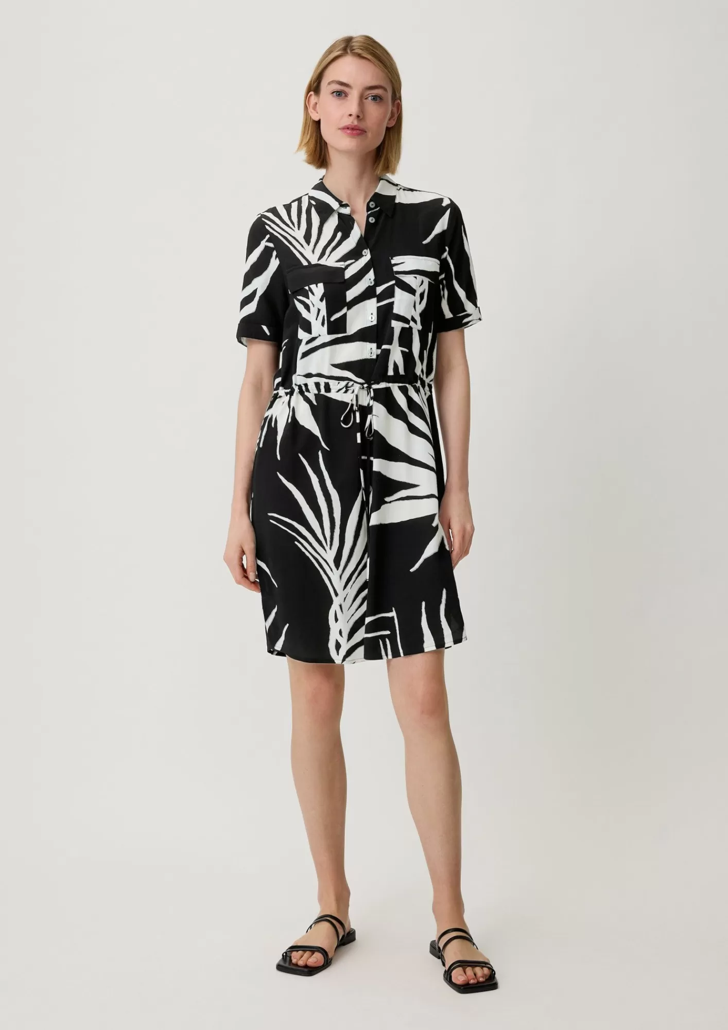 Best Sale Comma Viskosekleid Mit Crepestruktur