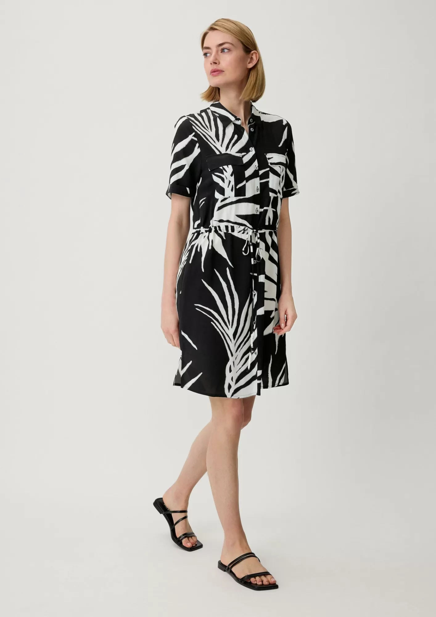 Best Sale Comma Viskosekleid Mit Crepestruktur