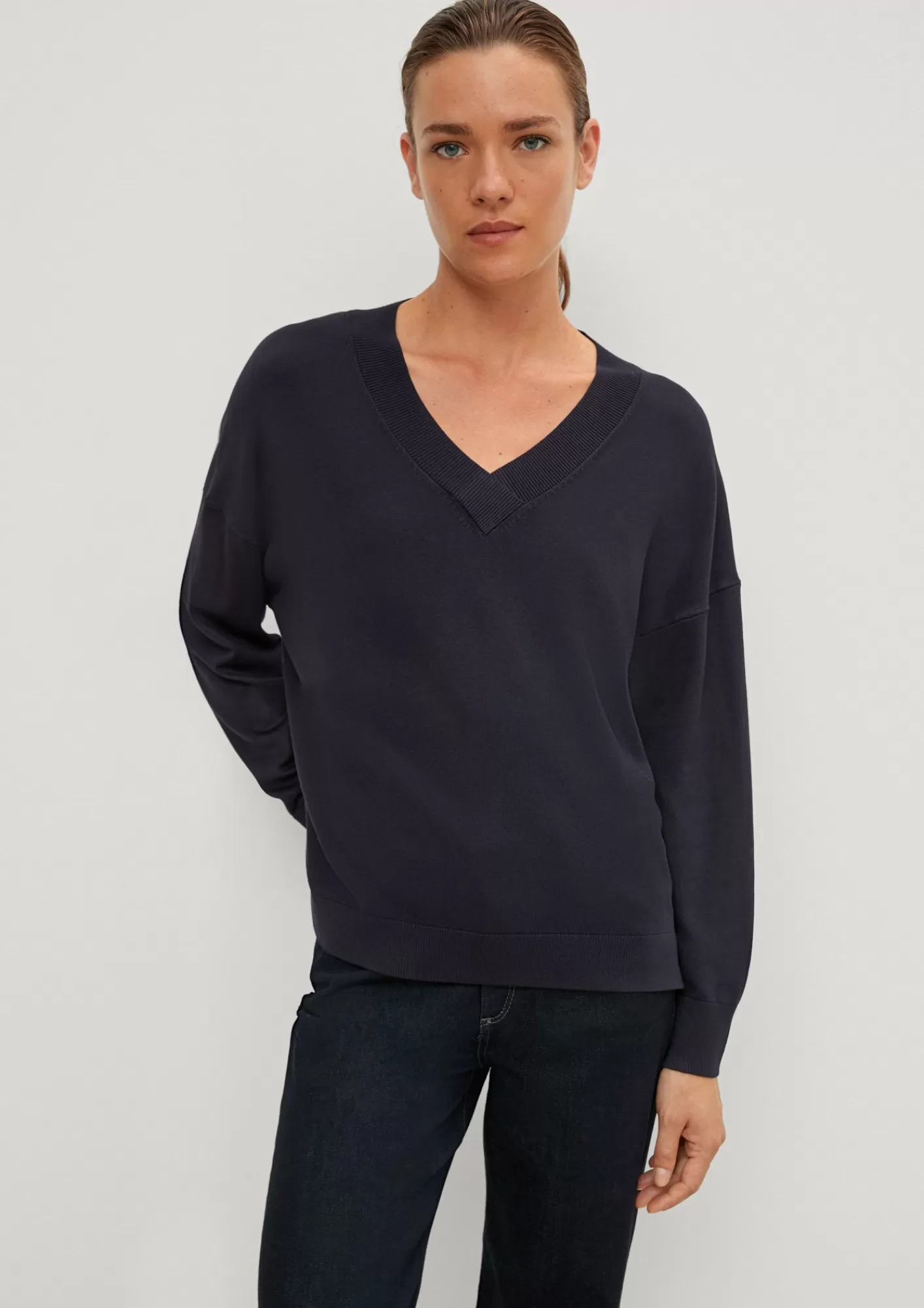 Sale Comma V-Neck-Pulli Aus Viskosemix